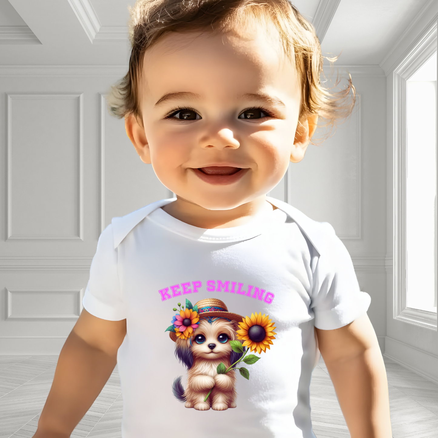 Keep Smiling Infant Short Sleeve Onesie
