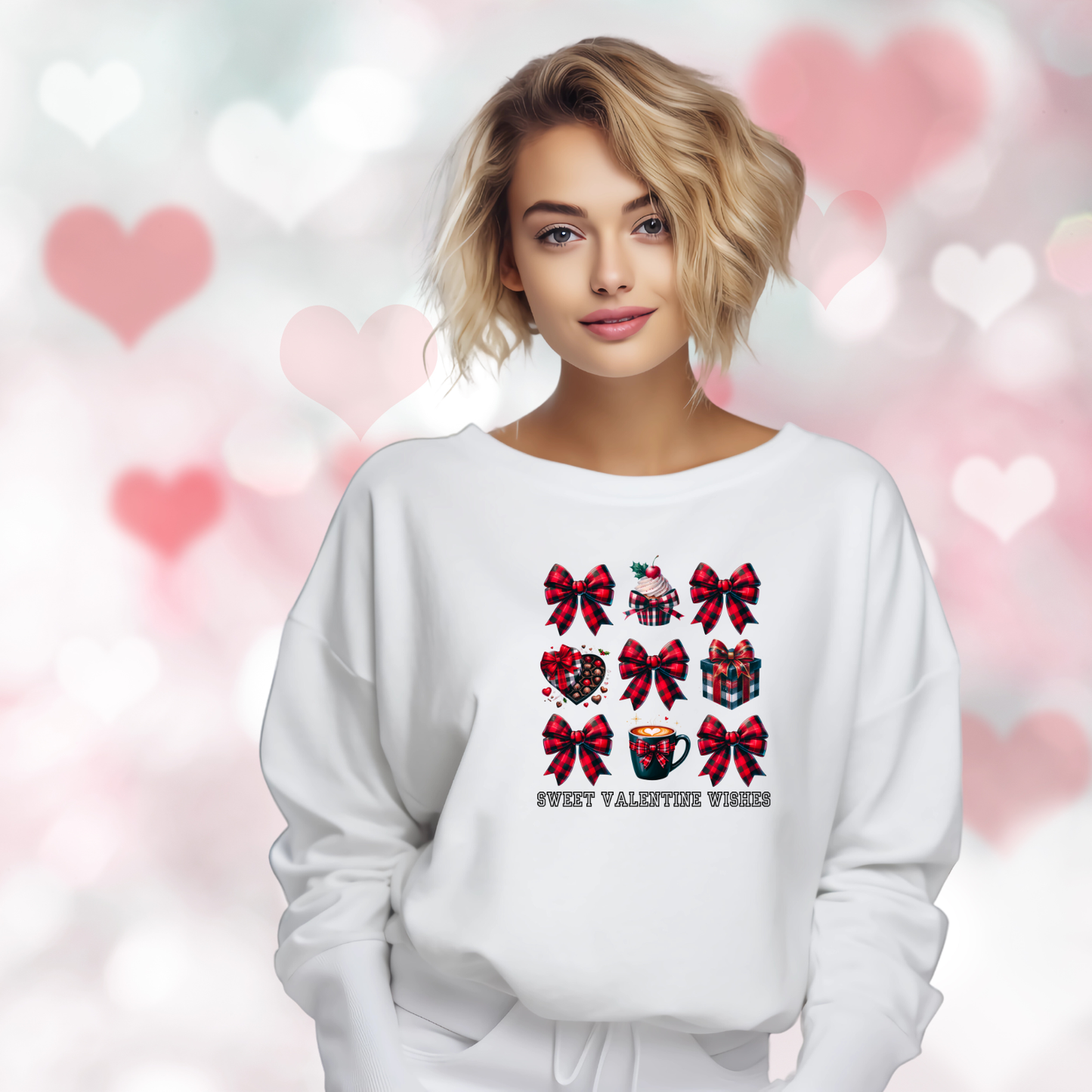 Sweet Valentine Wishes Crewneck Sweatshirt