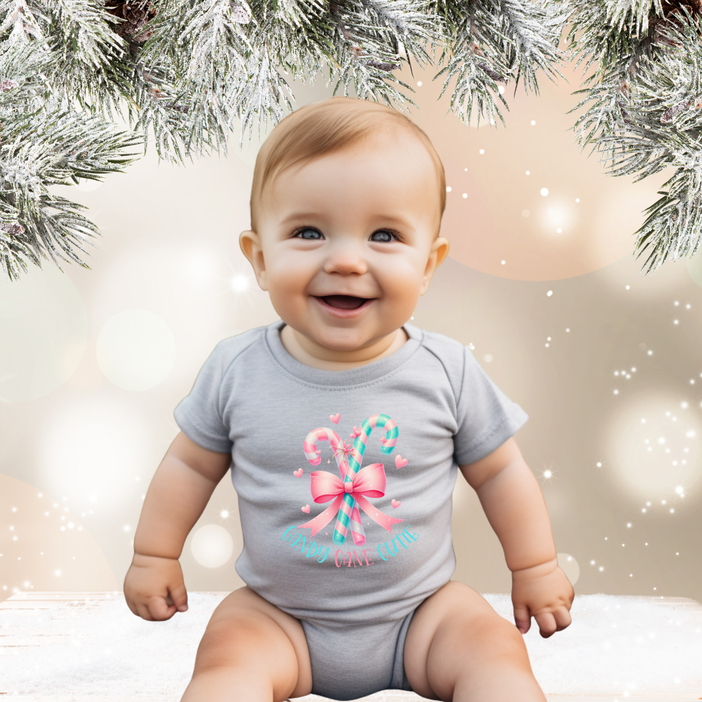 Candy Cane Cutie Infant Short Sleeve Onesie