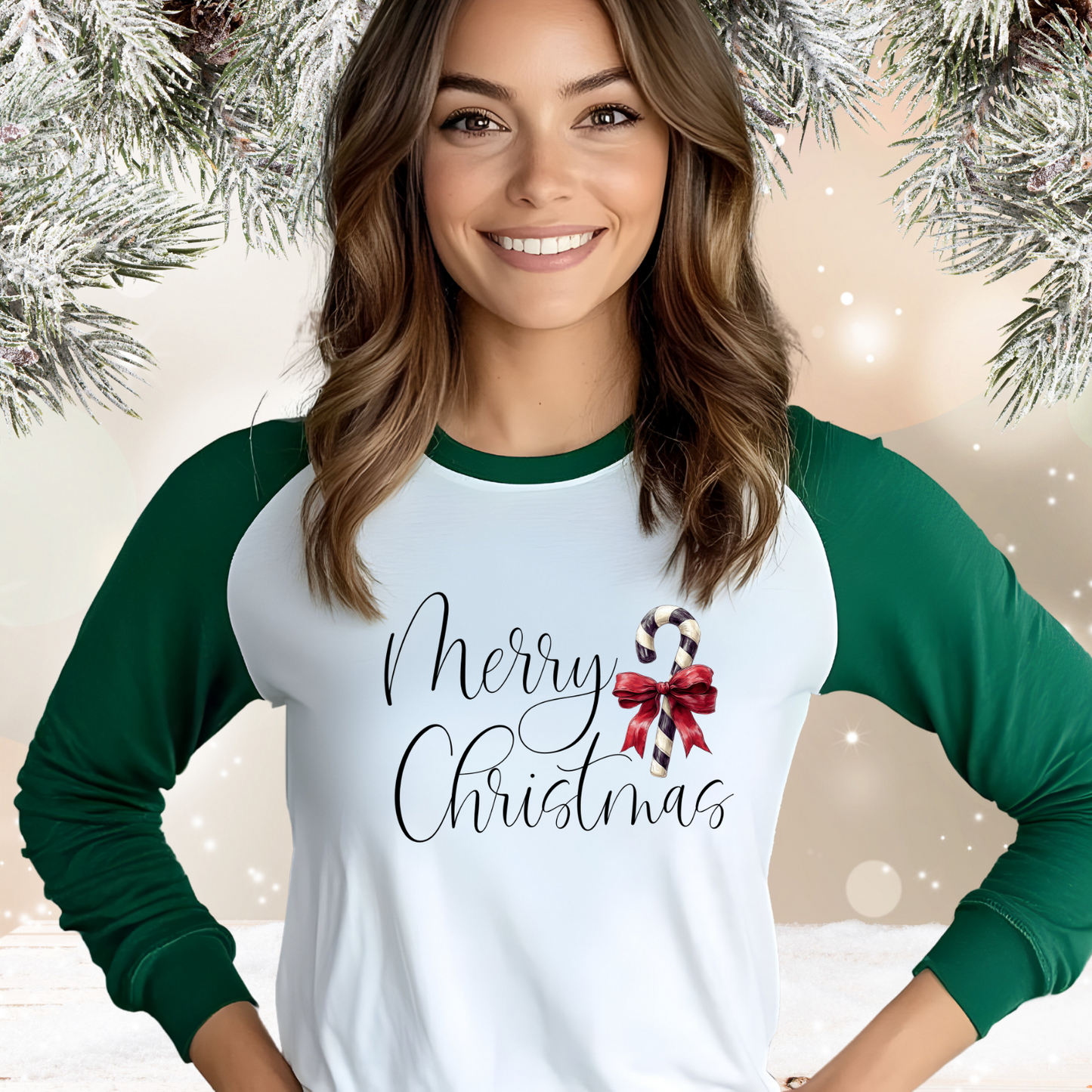 Merry Christmas Baseball Tee