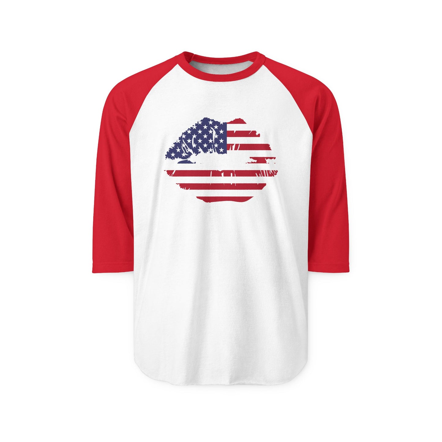 American Flag Lips Baseball Tee