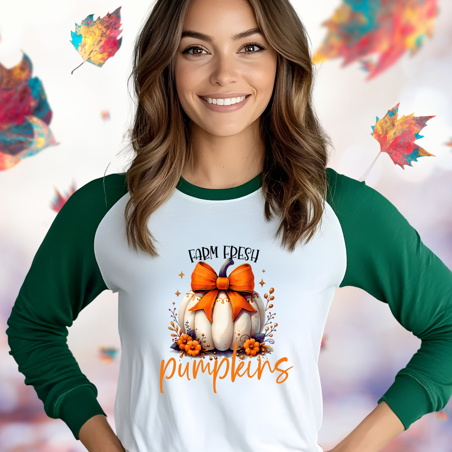 Farm Fresh Pumpkins Baseball Tee