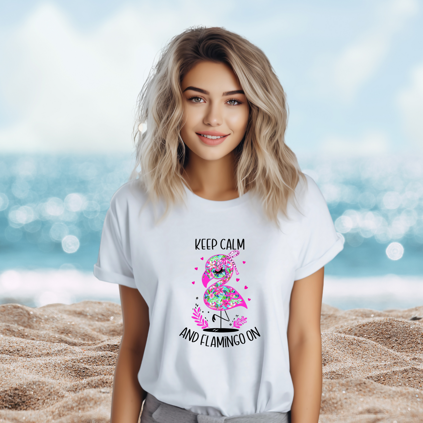 Keep Calm And Flamingo On T-Shirt