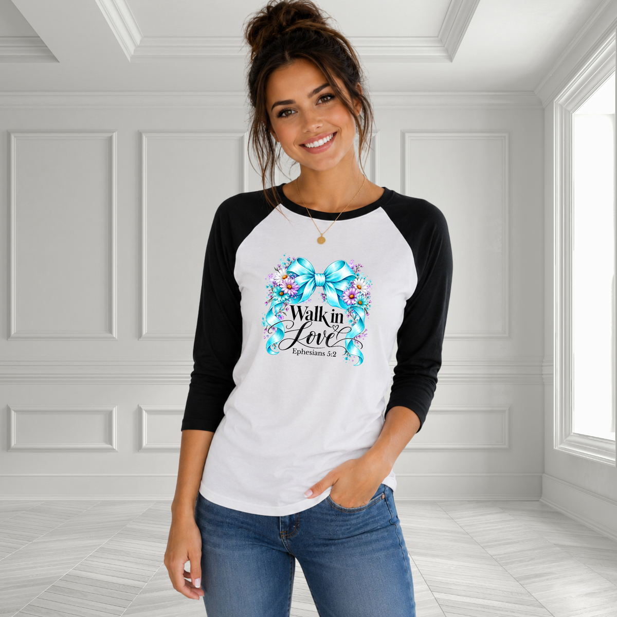 Walk In Love Ephesians 5:2 Baseball Tee