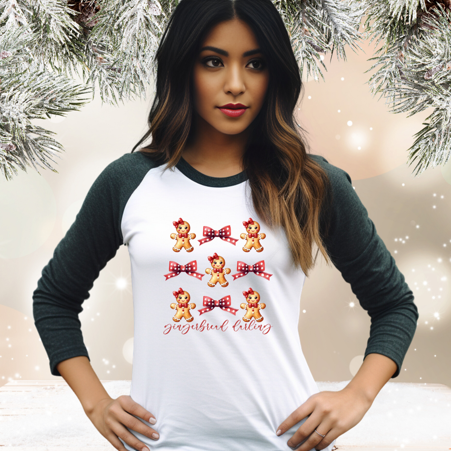 Gingerbread Darling Baseball Tee