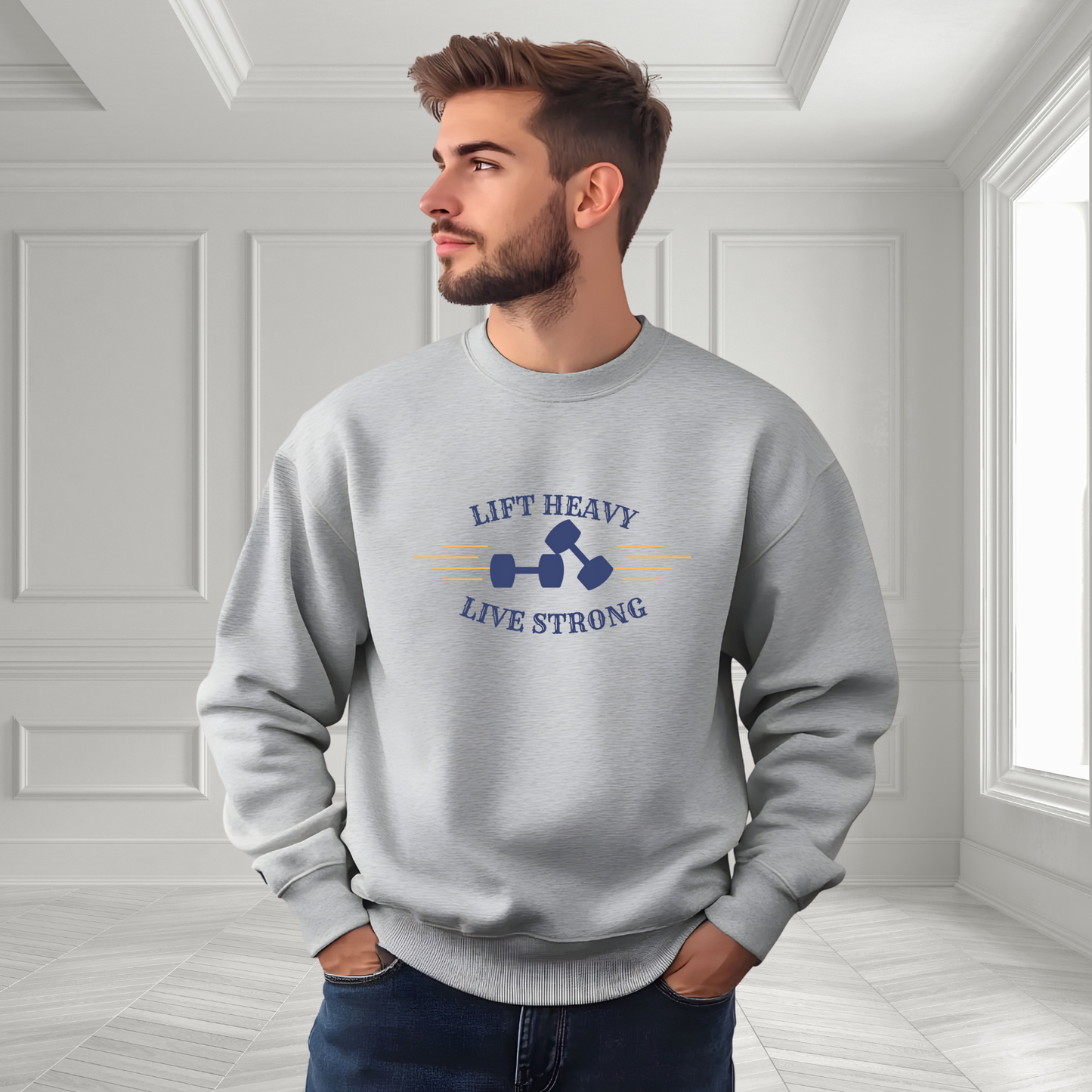Lift Heavy Live Strong Crewneck Sweatshirt