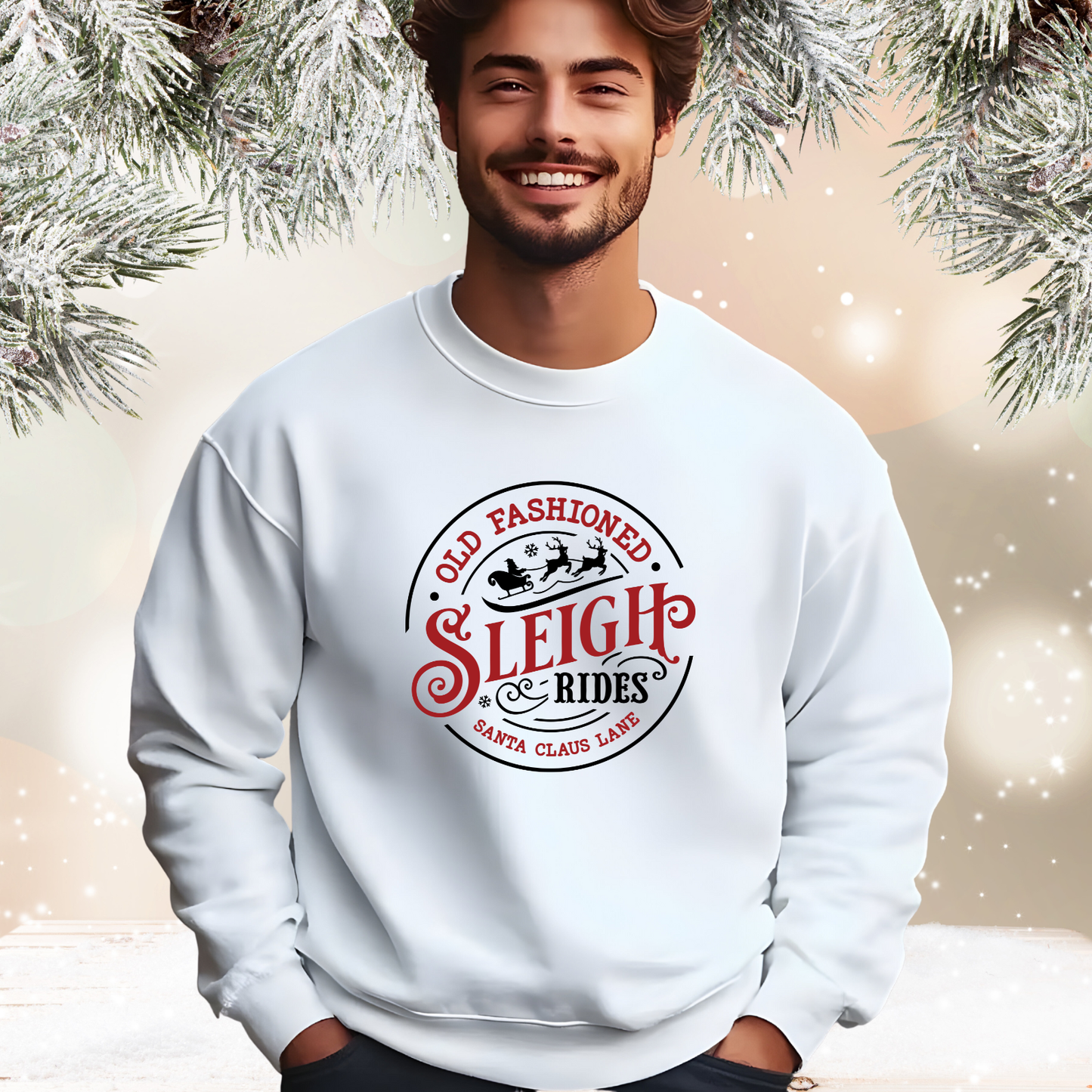 Old Fashioned Sleigh Rides Crewneck Sweatshirt