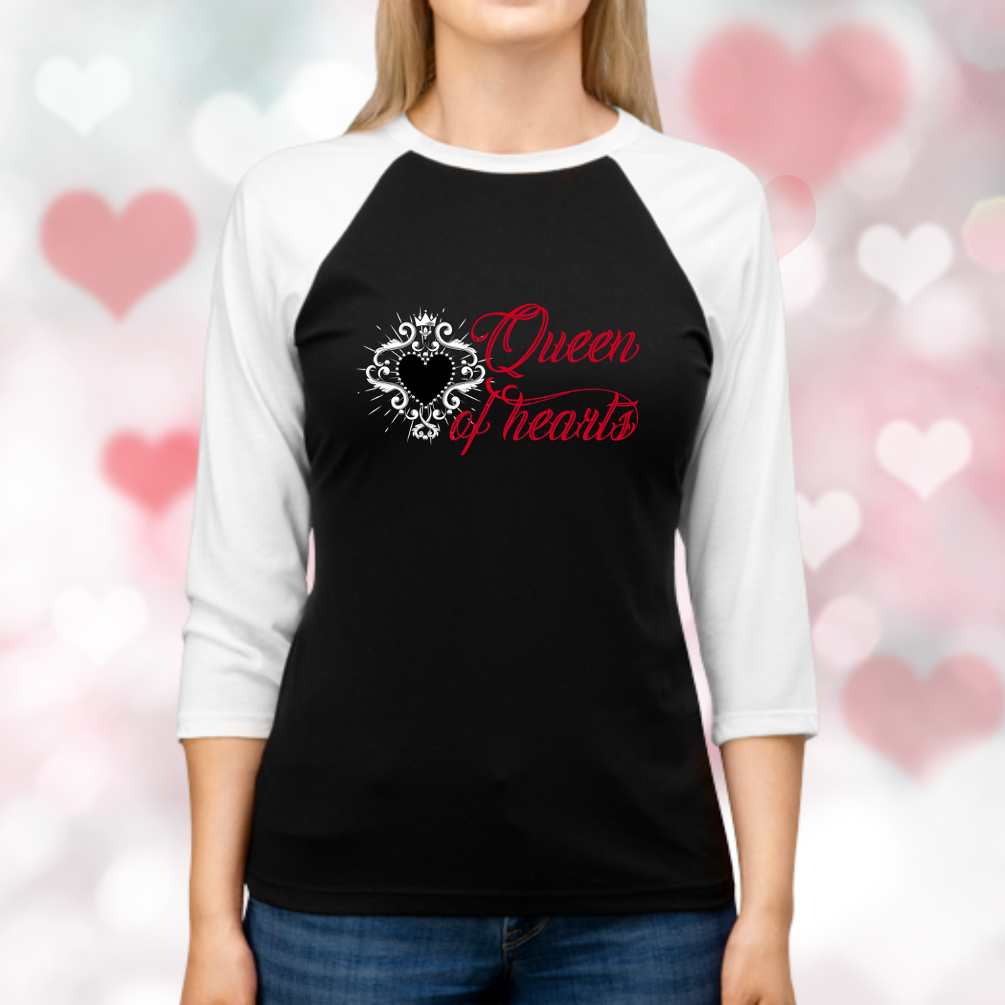 Queen Of Hearts Baseball Tee