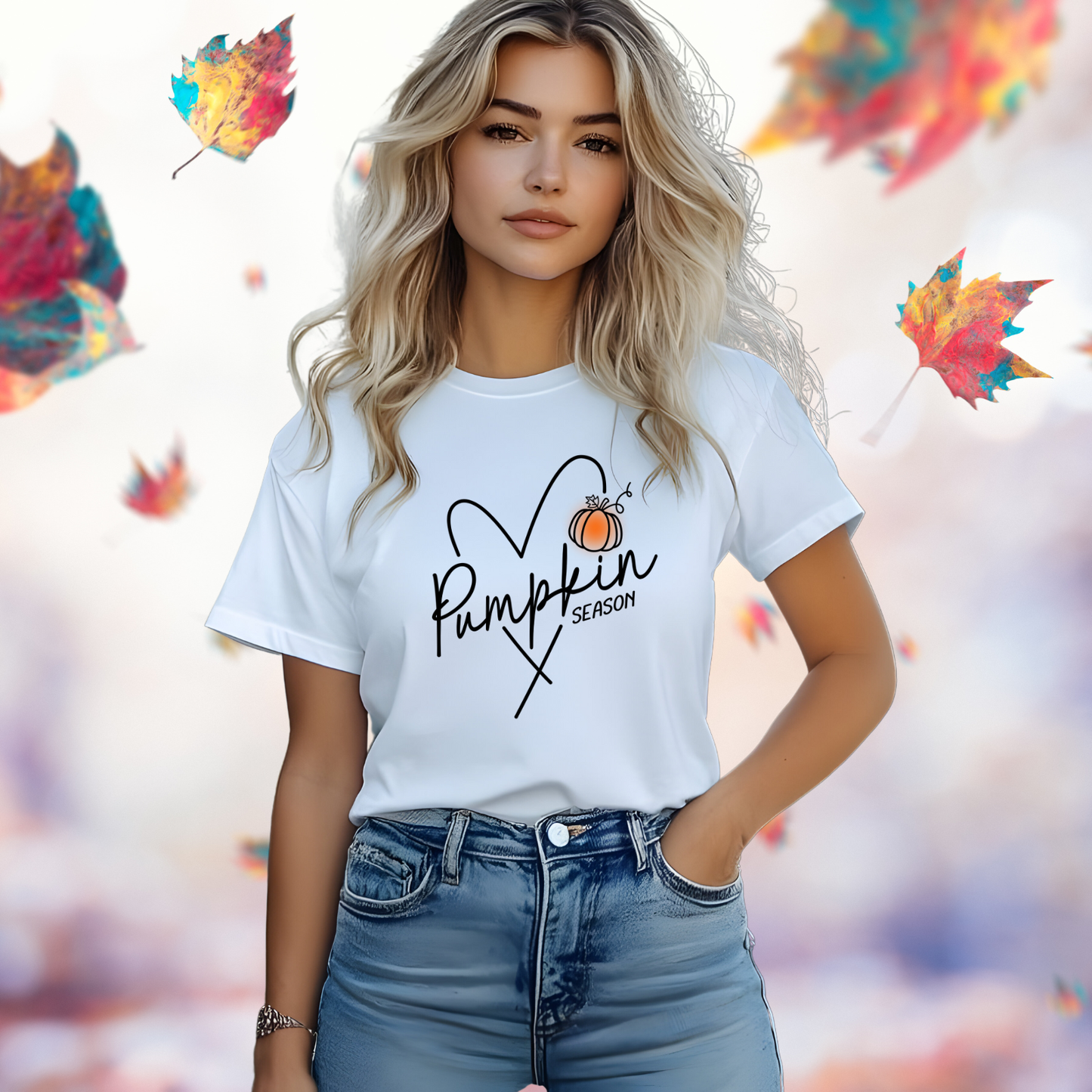 Pumpkin Season Heart T-Shirt