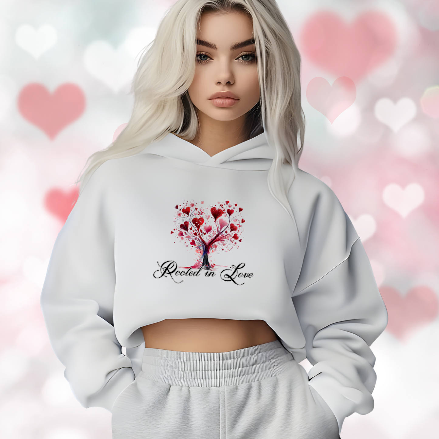 Rooted In Love Crop Hoodie
