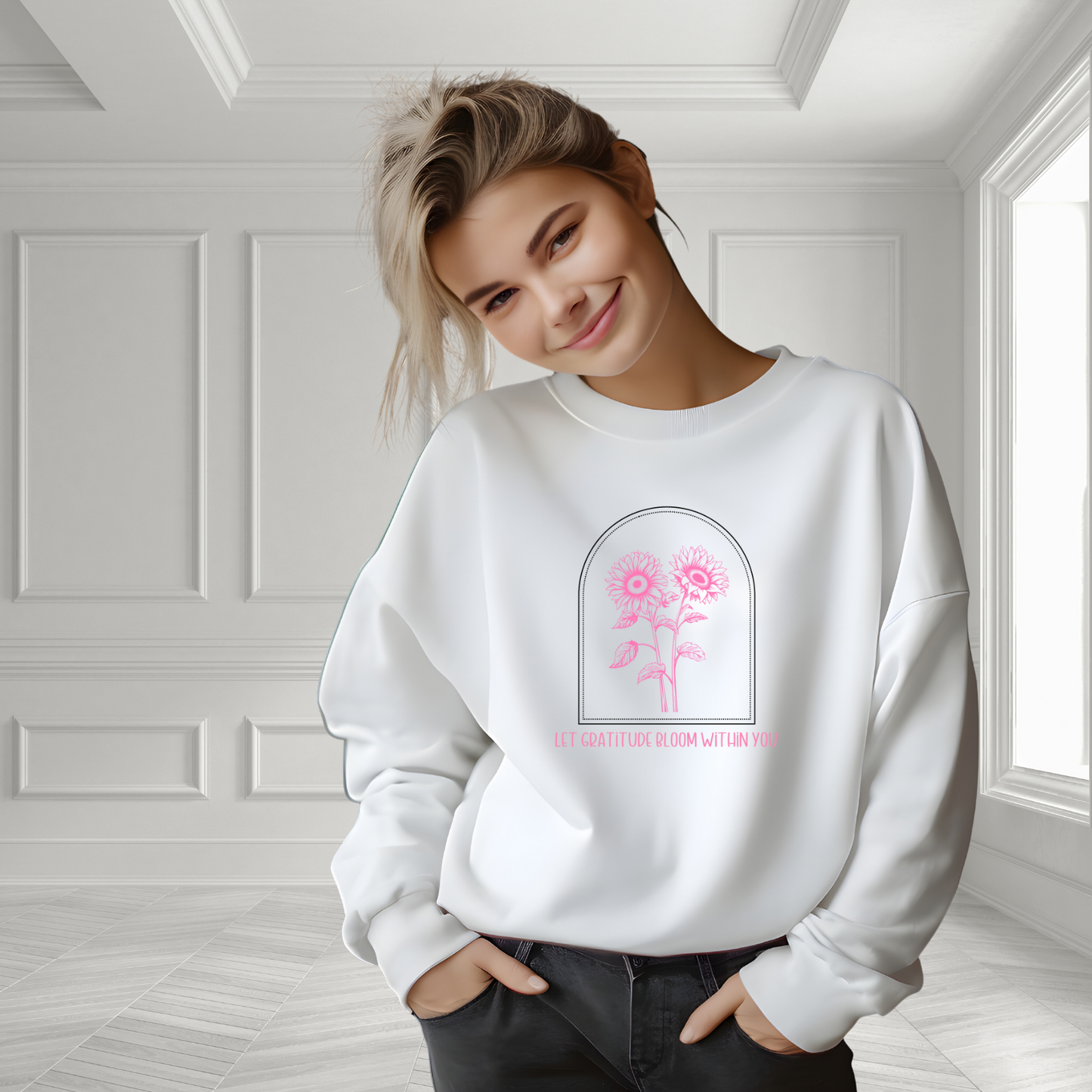 Let Gratitude Bloom Within You Crewneck Sweatshirt