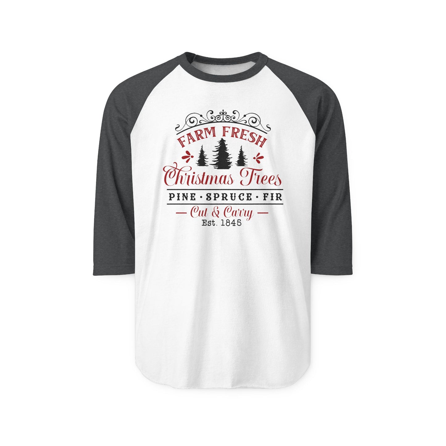 Farm Fresh Christmas Trees Baseball Tee
