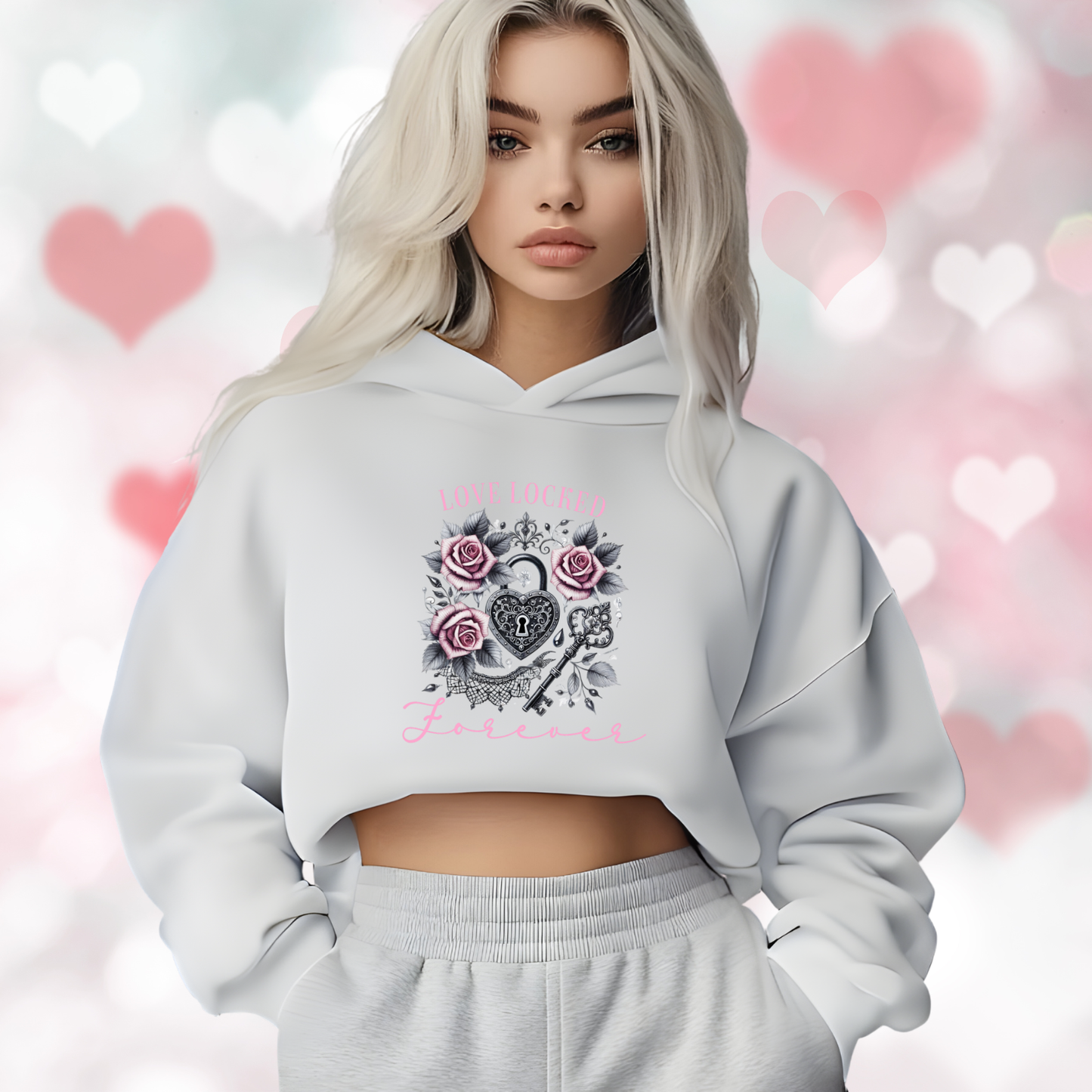 Love Locked Forever Crop Hoodie