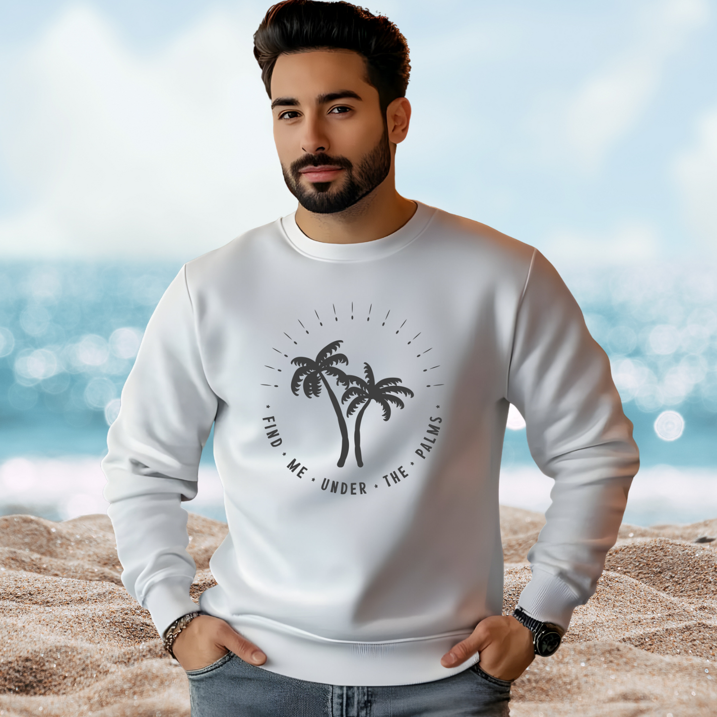 Find Me Under The Palms Crewneck Sweatshirt
