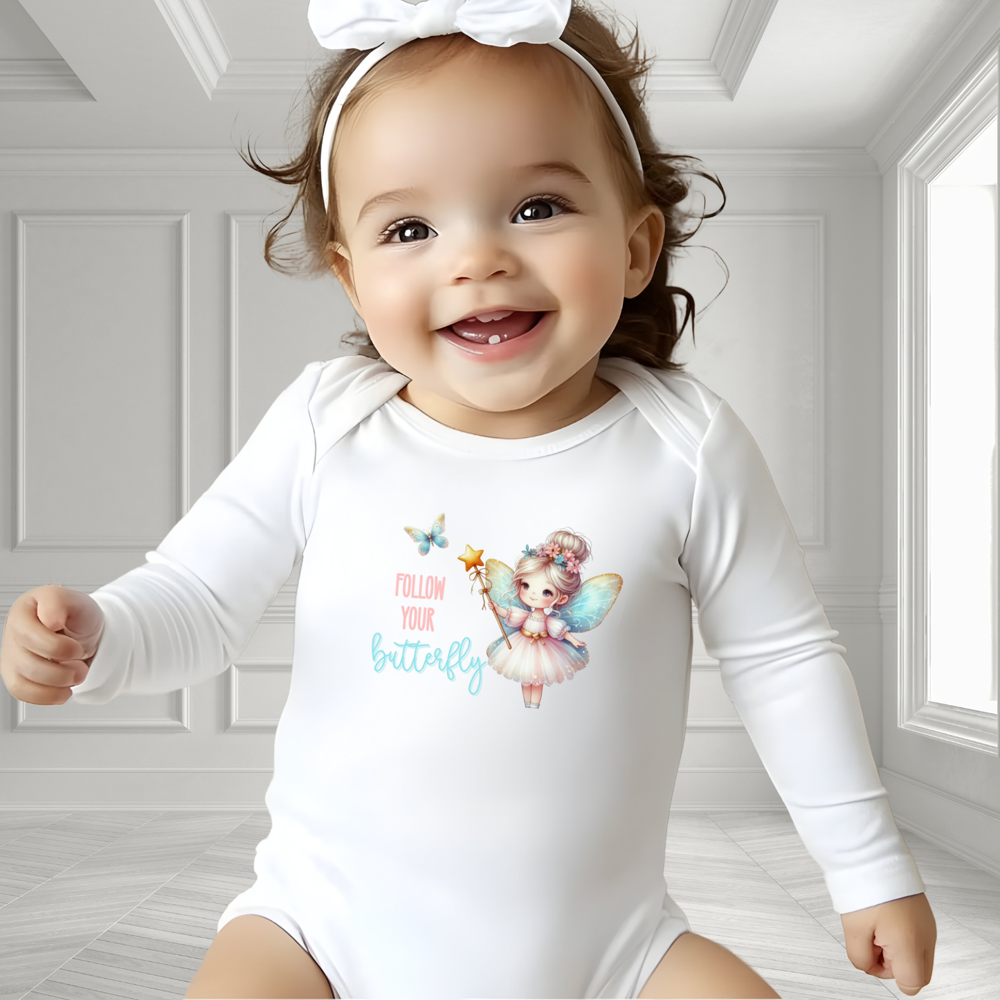 Follow Your Butterfly Infant Long Sleeve Onesie