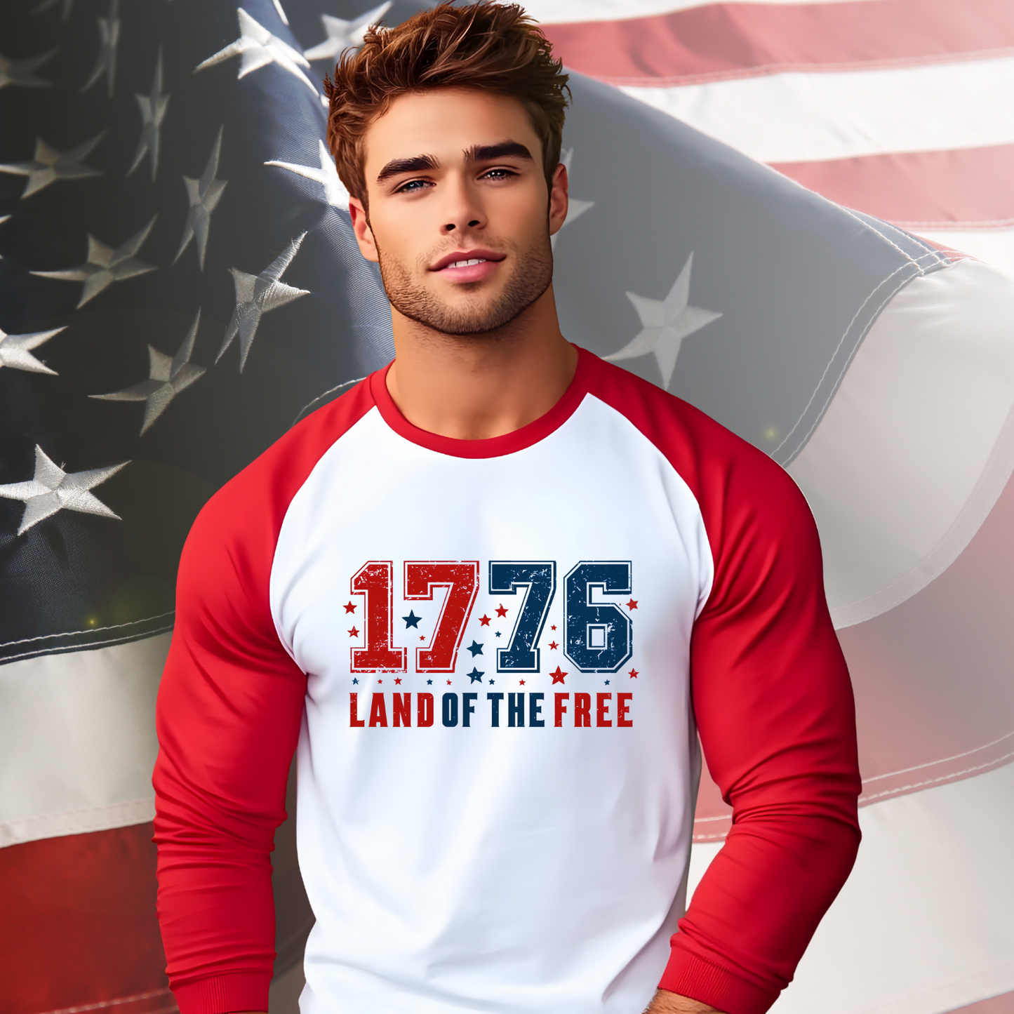 Land of The Free Baseball Tee