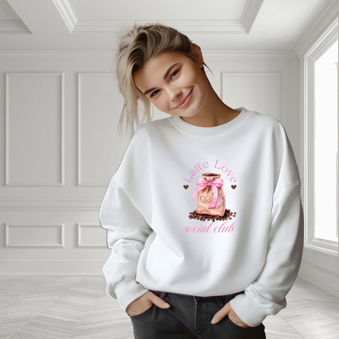 Latte Love Social Club Crewneck Sweatshirt