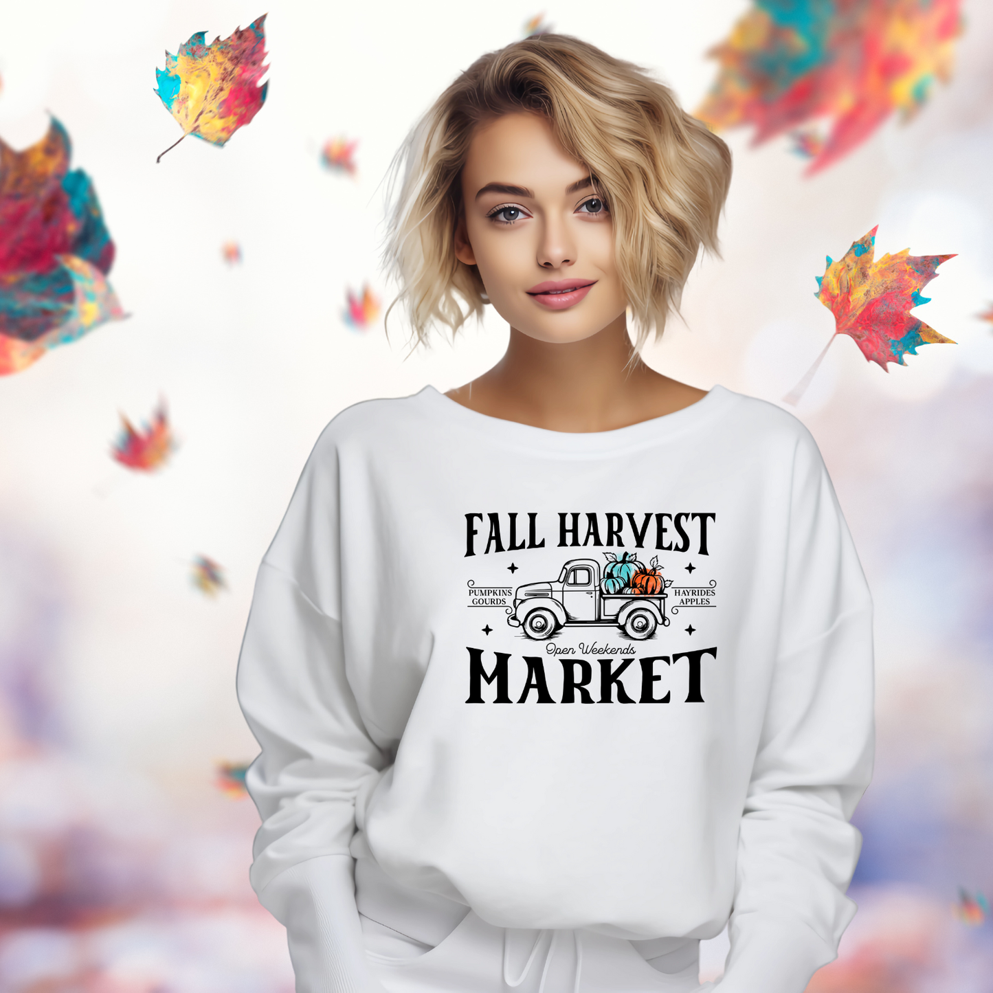 Fall Harvest Market Crewneck Sweatshirt