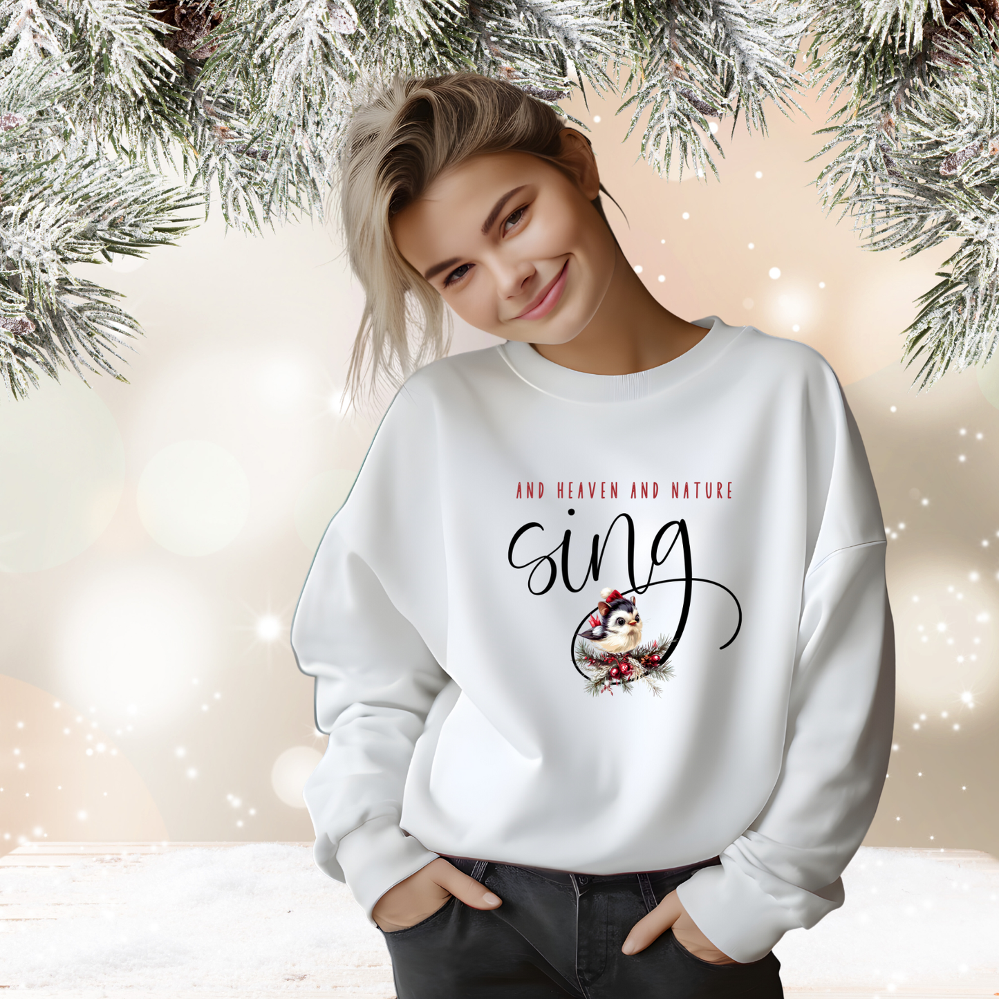 And Heaven And Nature Sing Crewneck Sweatshirt