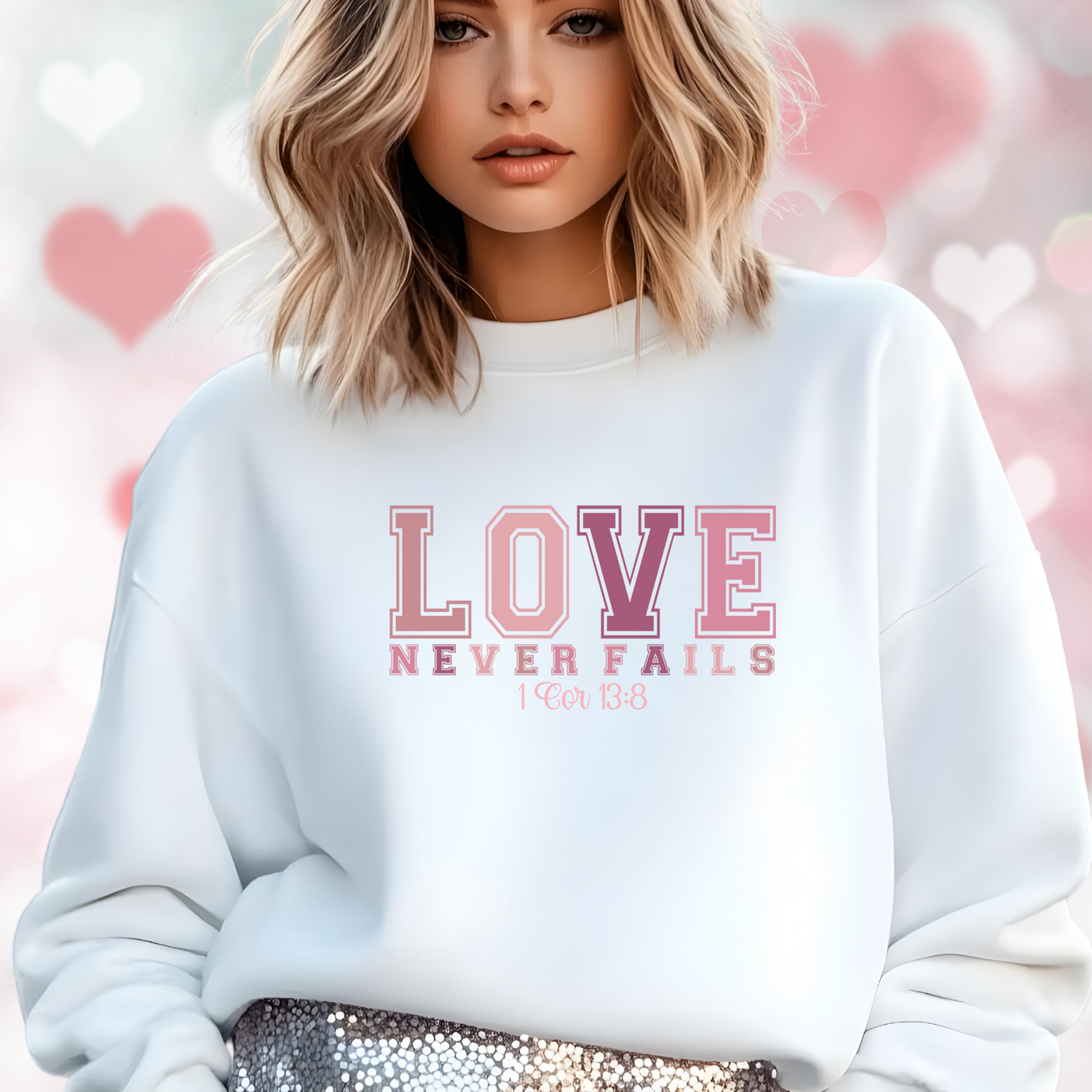 Love Never Fails Crewneck Sweatshirt