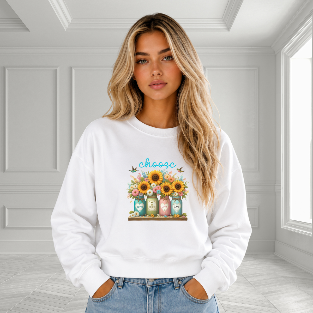 Choose Faith, Hope, Love, Joy Crewneck Sweatshirt