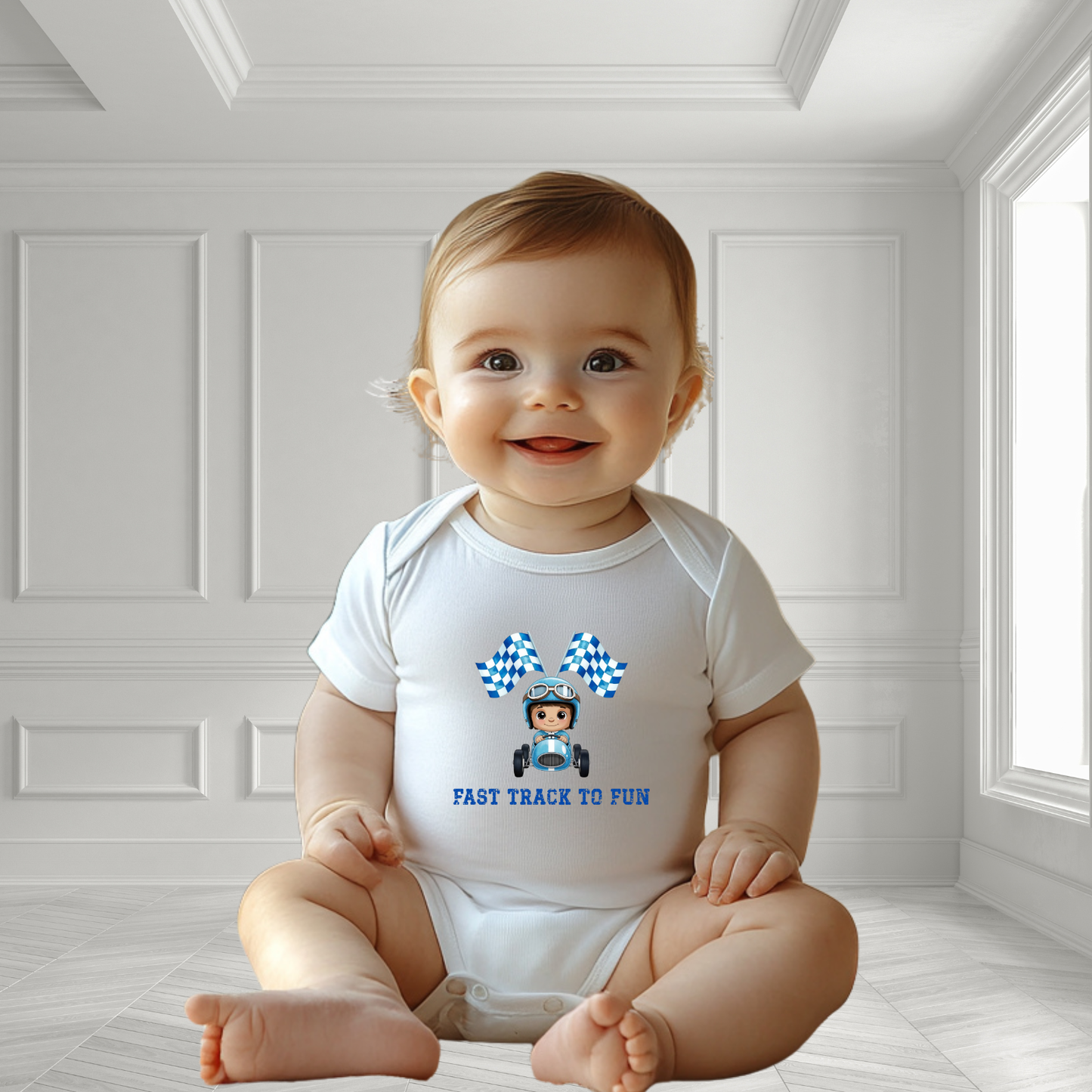 Fast Track To Fun Infant Short Sleeve Onesie