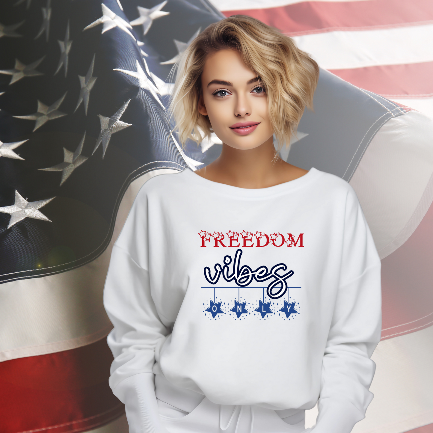 Freedom Vibes Only Crewneck Sweatshirt
