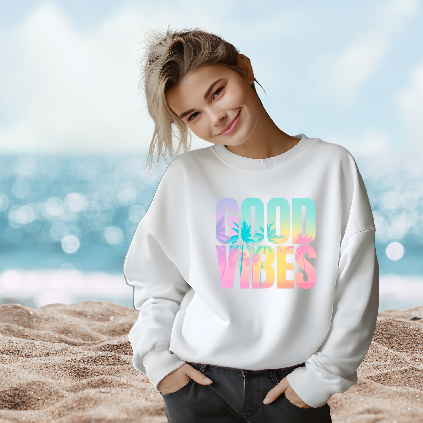 Good Vibes Summer Crewneck Sweatshirt