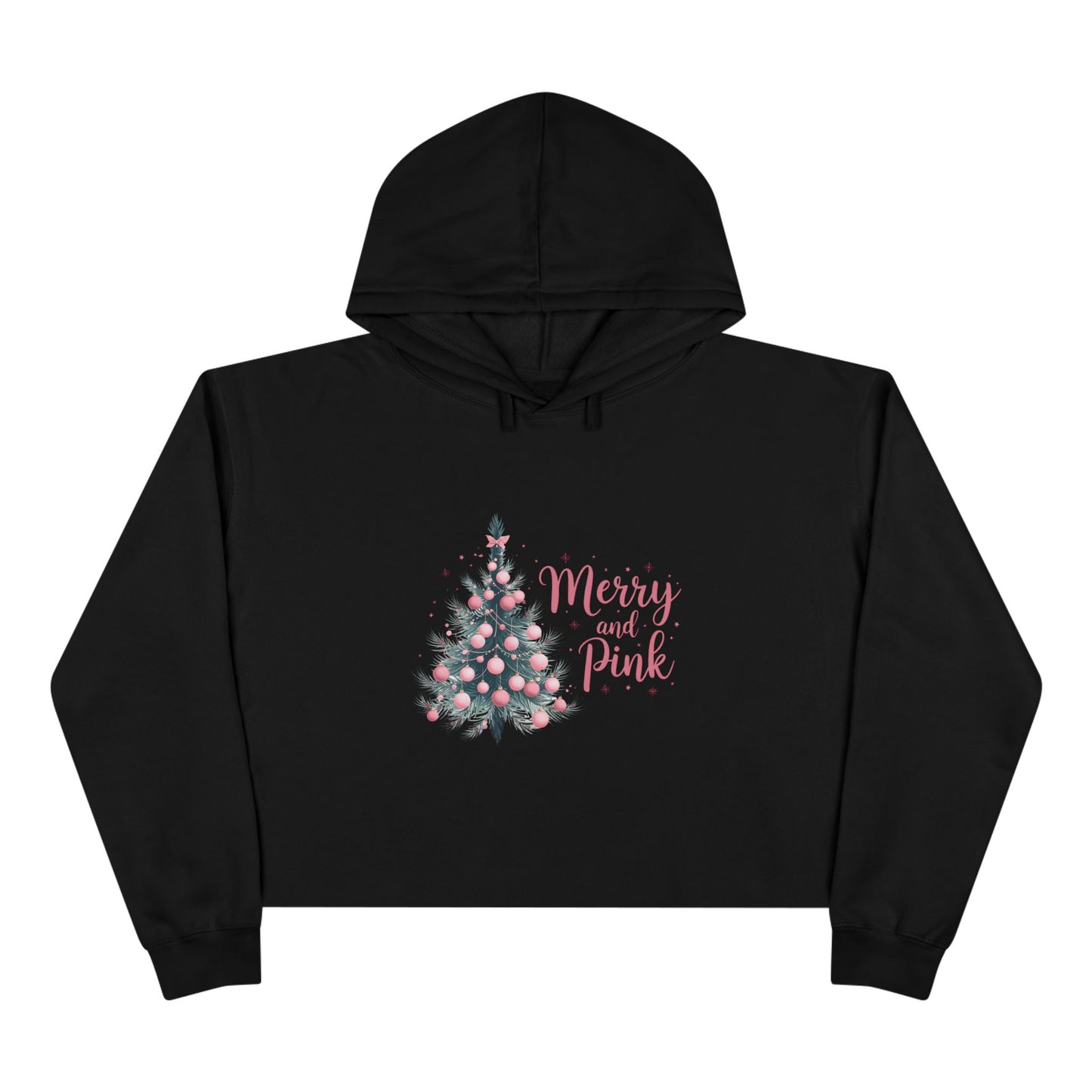 Merry And Pink Crop Hoodie