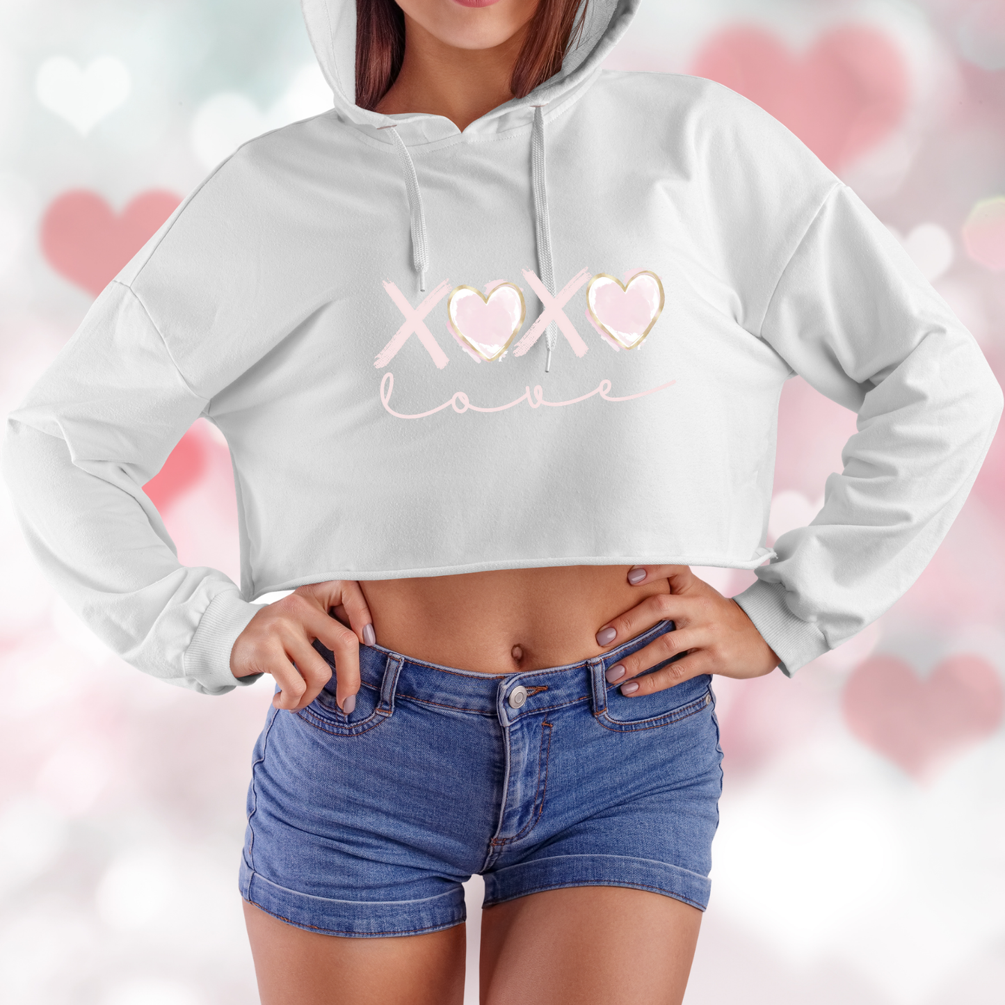 XO Love Crop Hoodie