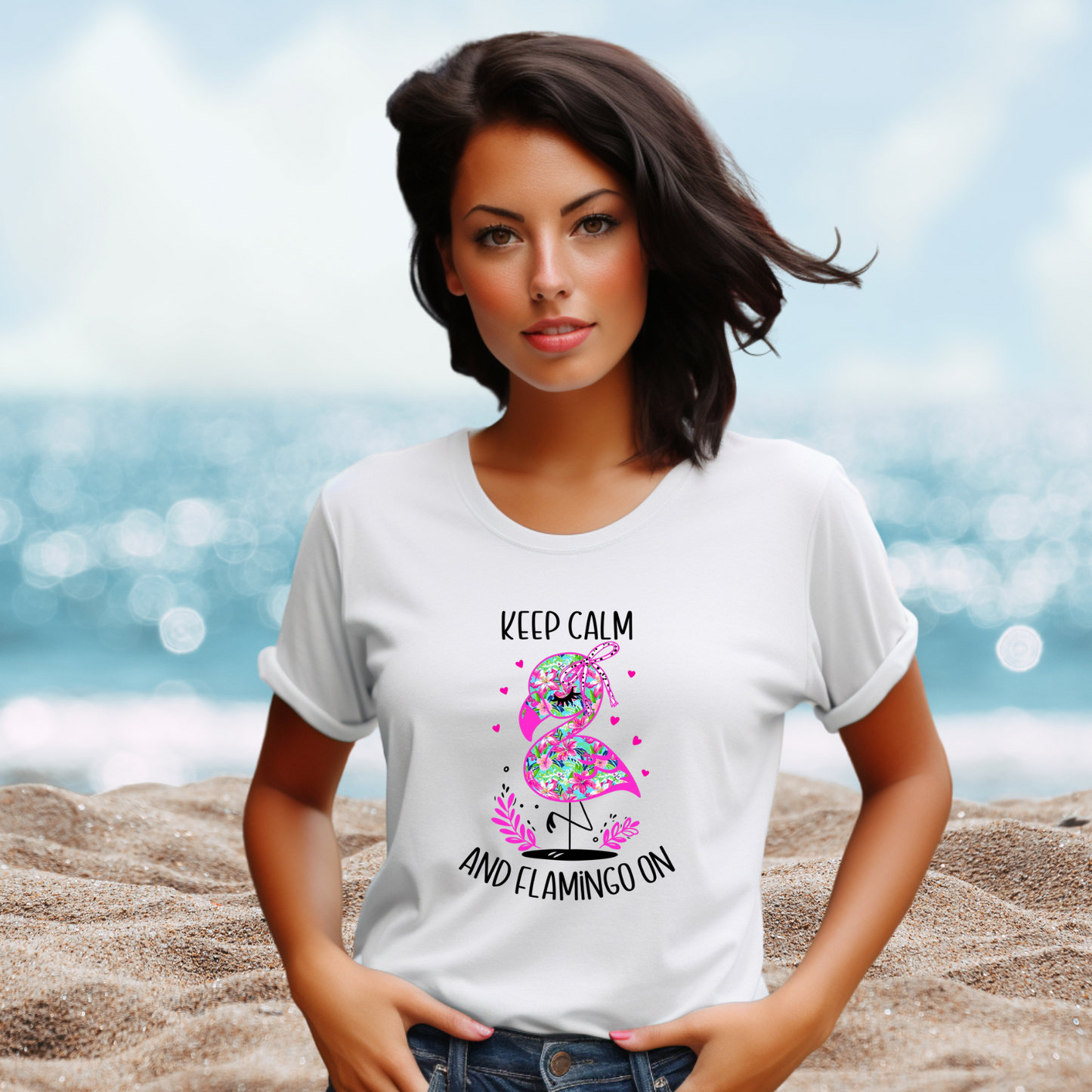 Keep Calm And Flamingo On T-Shirt