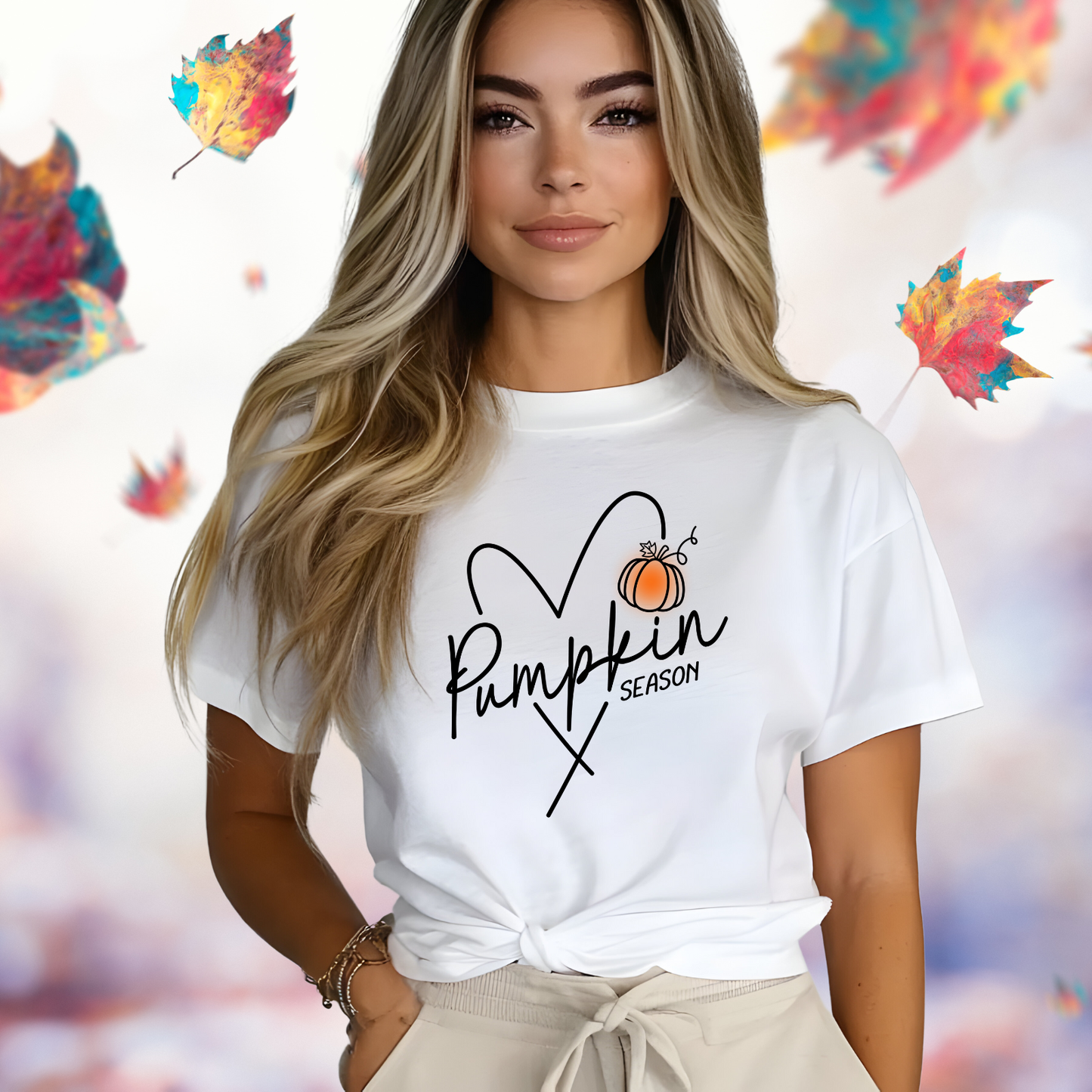 Pumpkin Season Heart T-Shirt