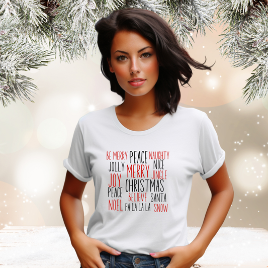Festive Holiday Words T-Shirt