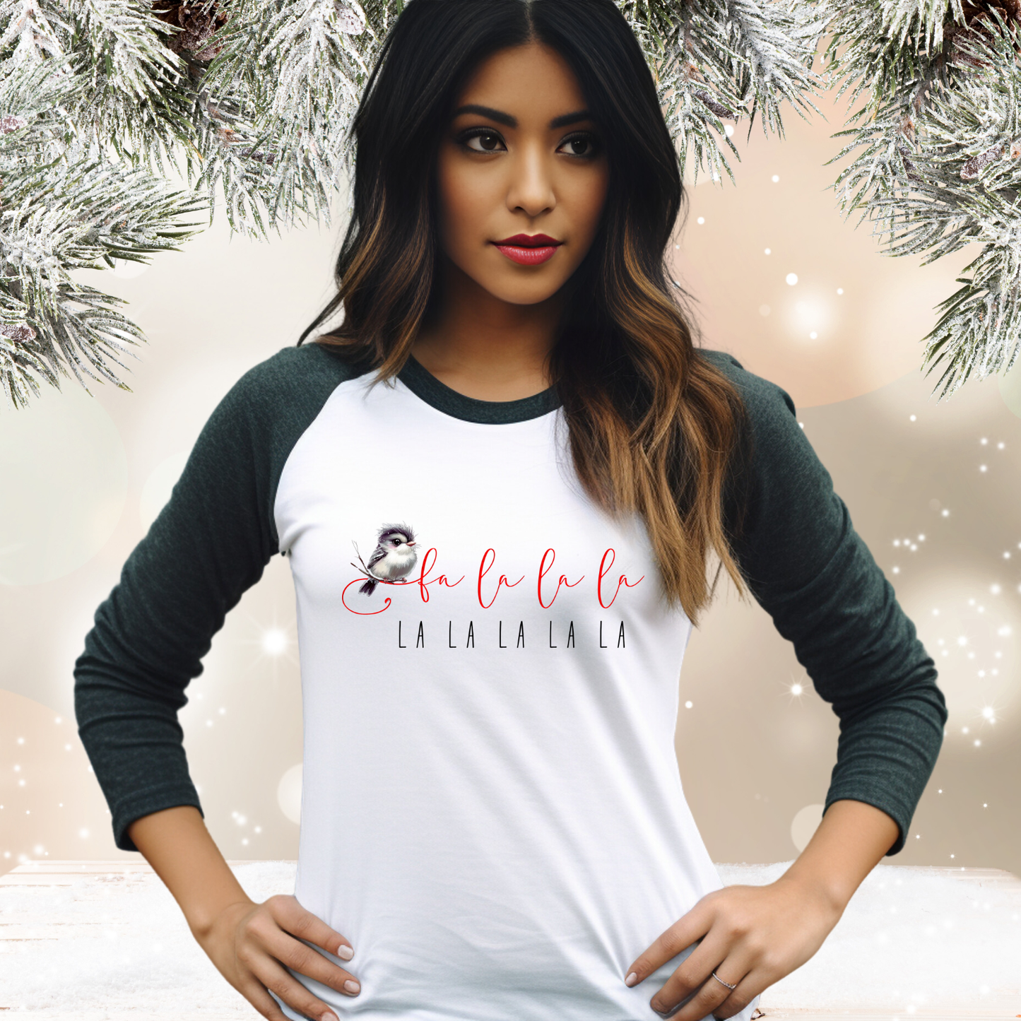 Fa La La La Baseball Tee