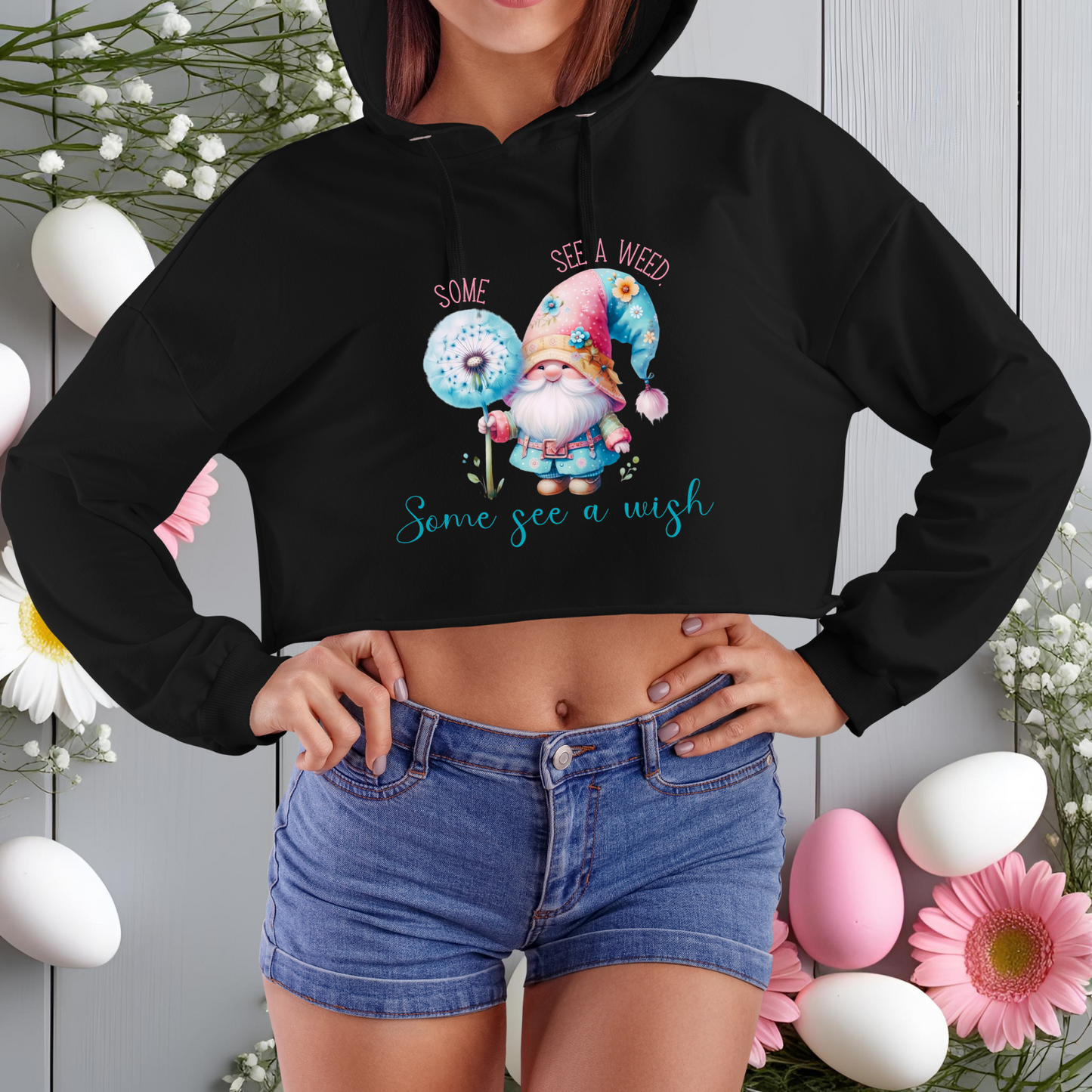 Some See A Wish Crop Hoodie