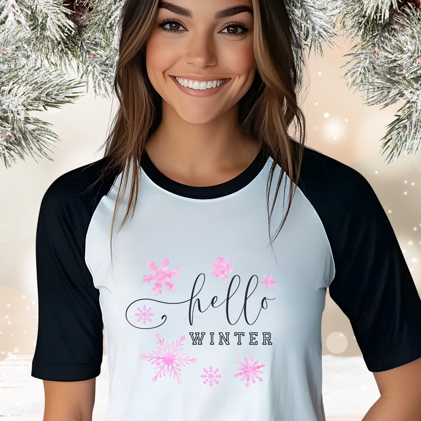 Hello Winter Baseball Tee