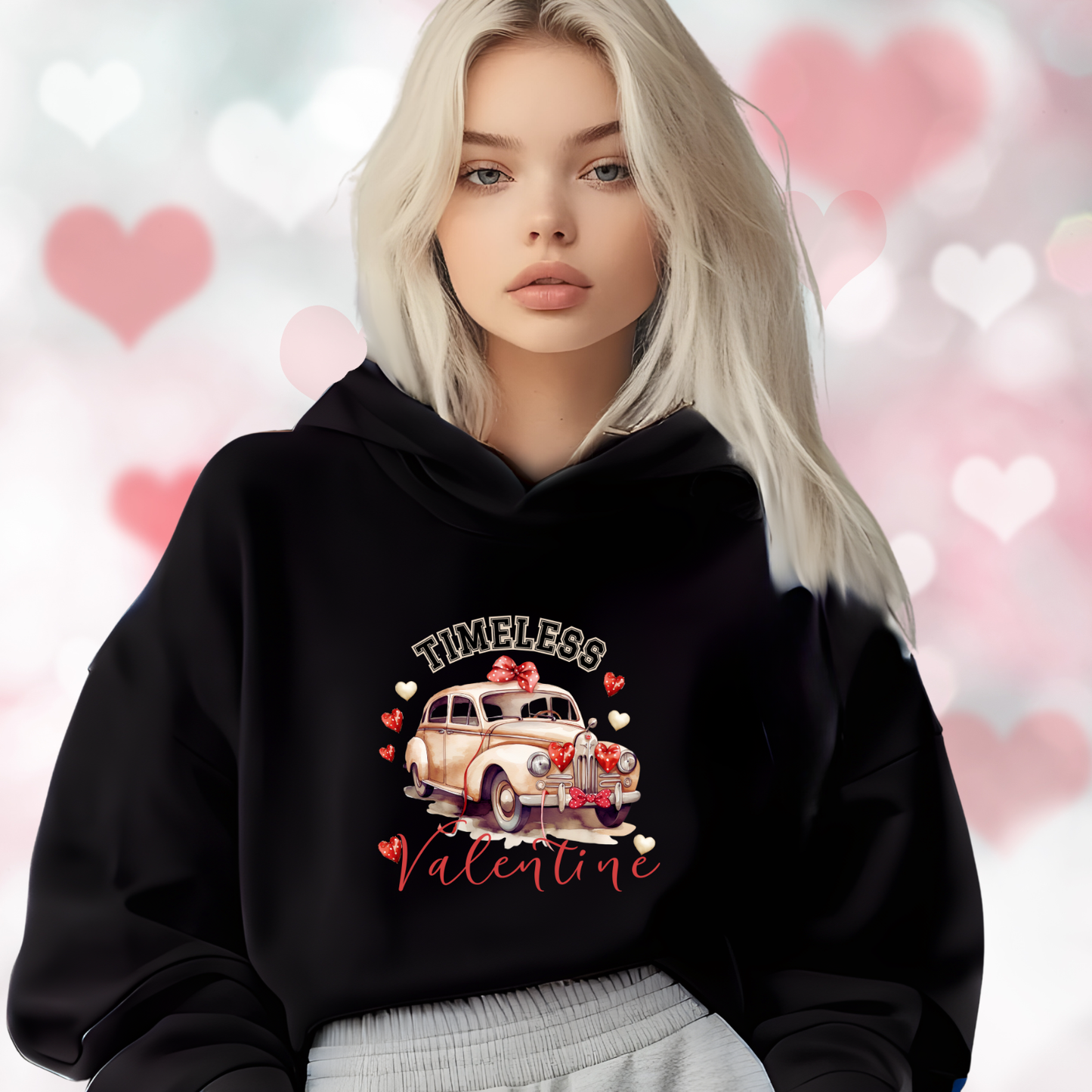 Timeless Valentine Crop Hoodie