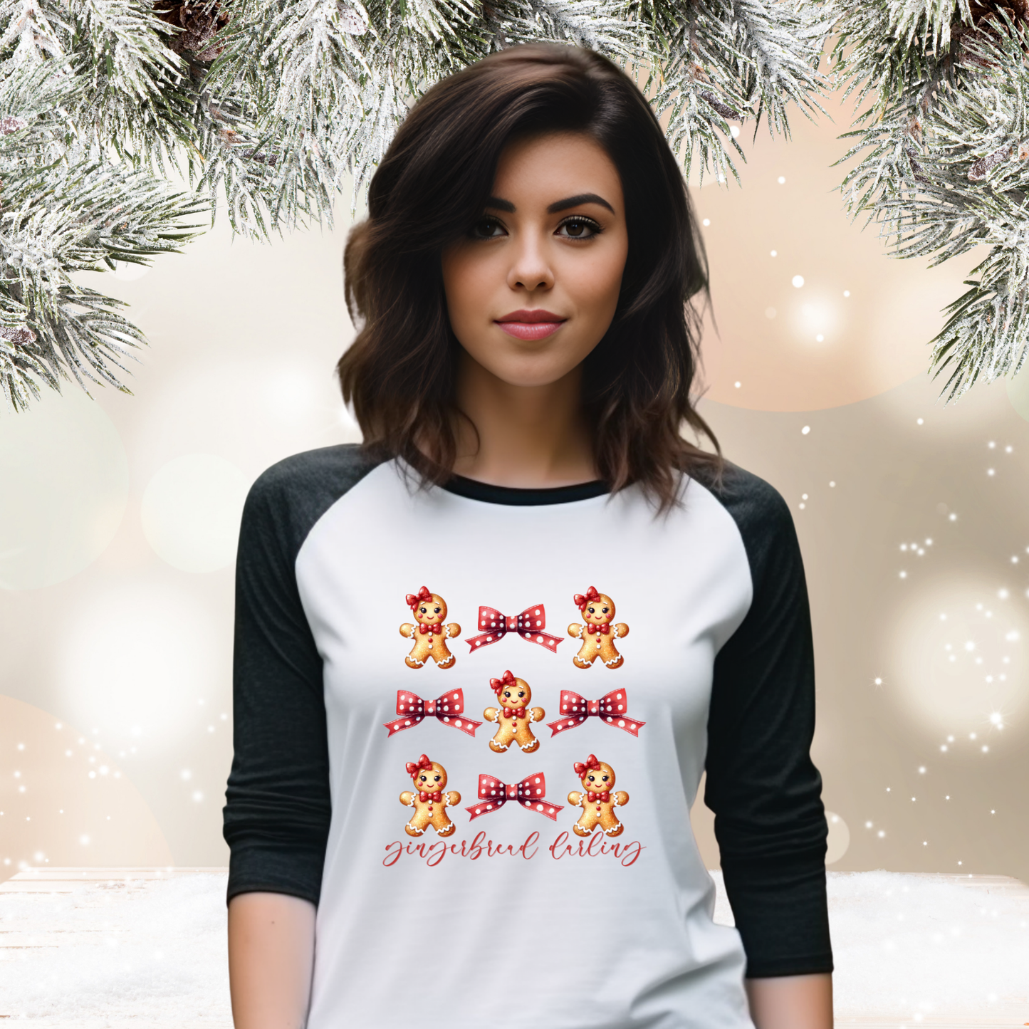 Gingerbread Darling Baseball Tee