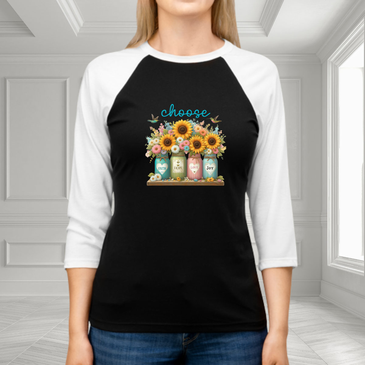 Choose Faith, Hope, Love, Joy Baseball Tee
