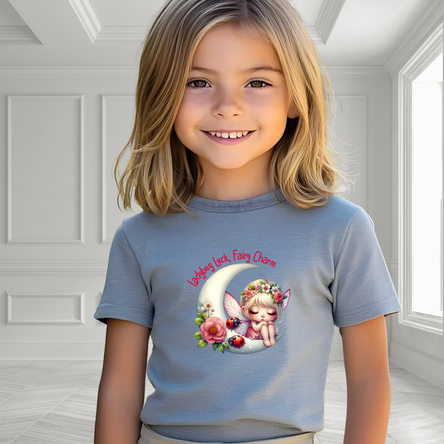 Ladybug Luck, Fairy Charm Kid's T-Shirt