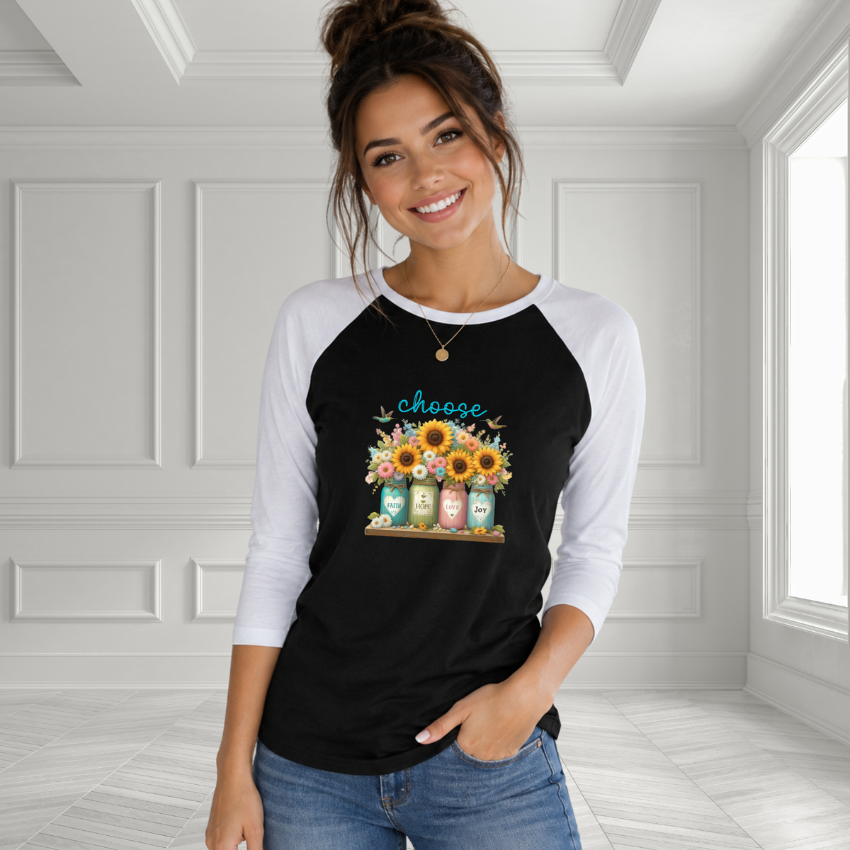 Choose Faith, Hope, Love, Joy Baseball Tee