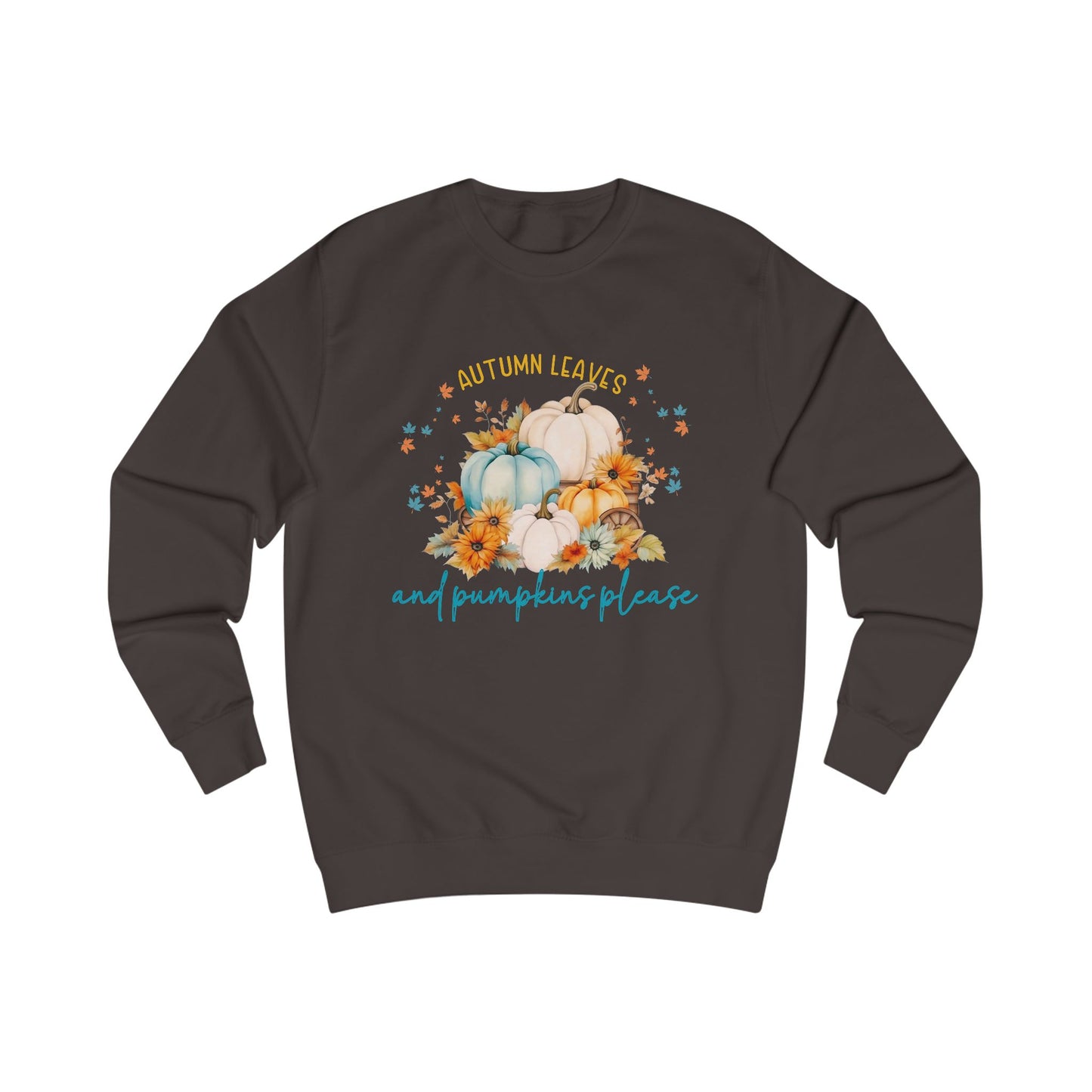 Autumn Leaves & Pumpkins Please Crewneck Sweatshirt
