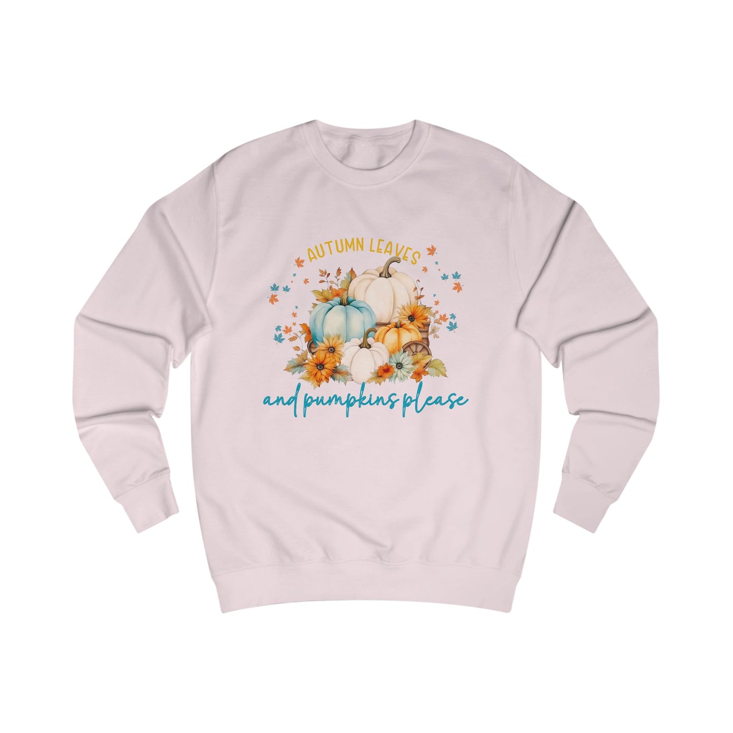 Autumn Leaves & Pumpkins Please Crewneck Sweatshirt