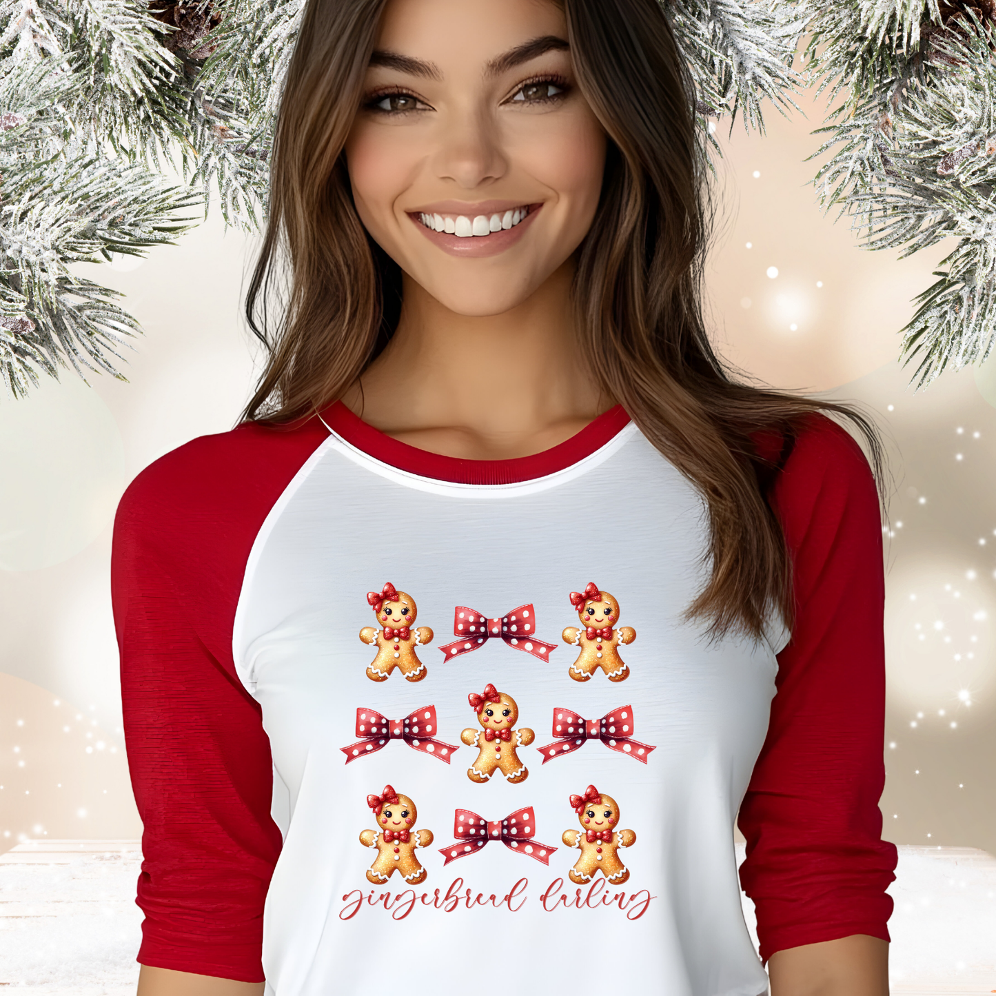 Gingerbread Darling Baseball Tee