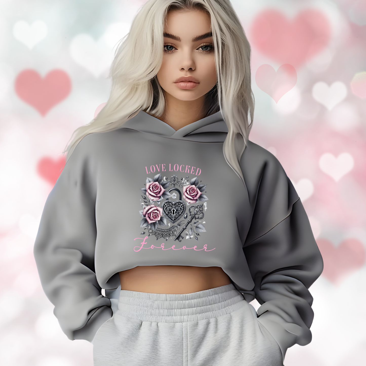 Love Locked Forever Crop Hoodie