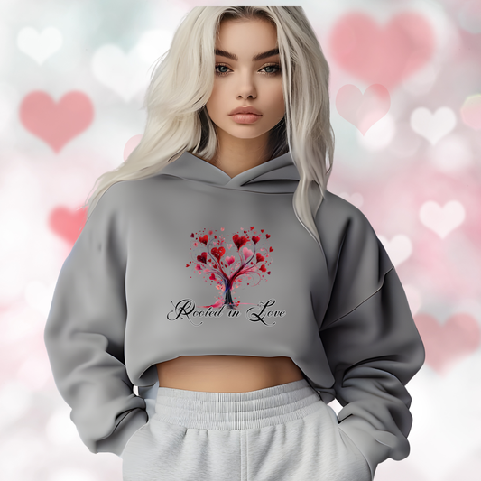 Rooted In Love Crop Hoodie
