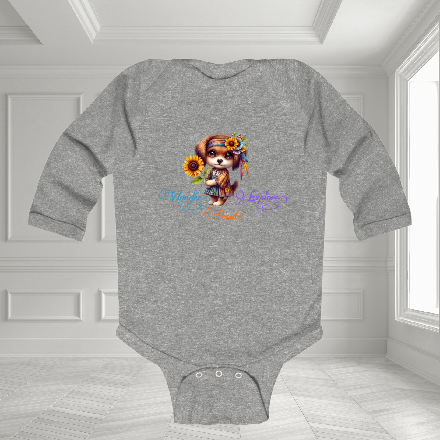 Wonder, Explore, Create Infant Long Sleeve Onesie