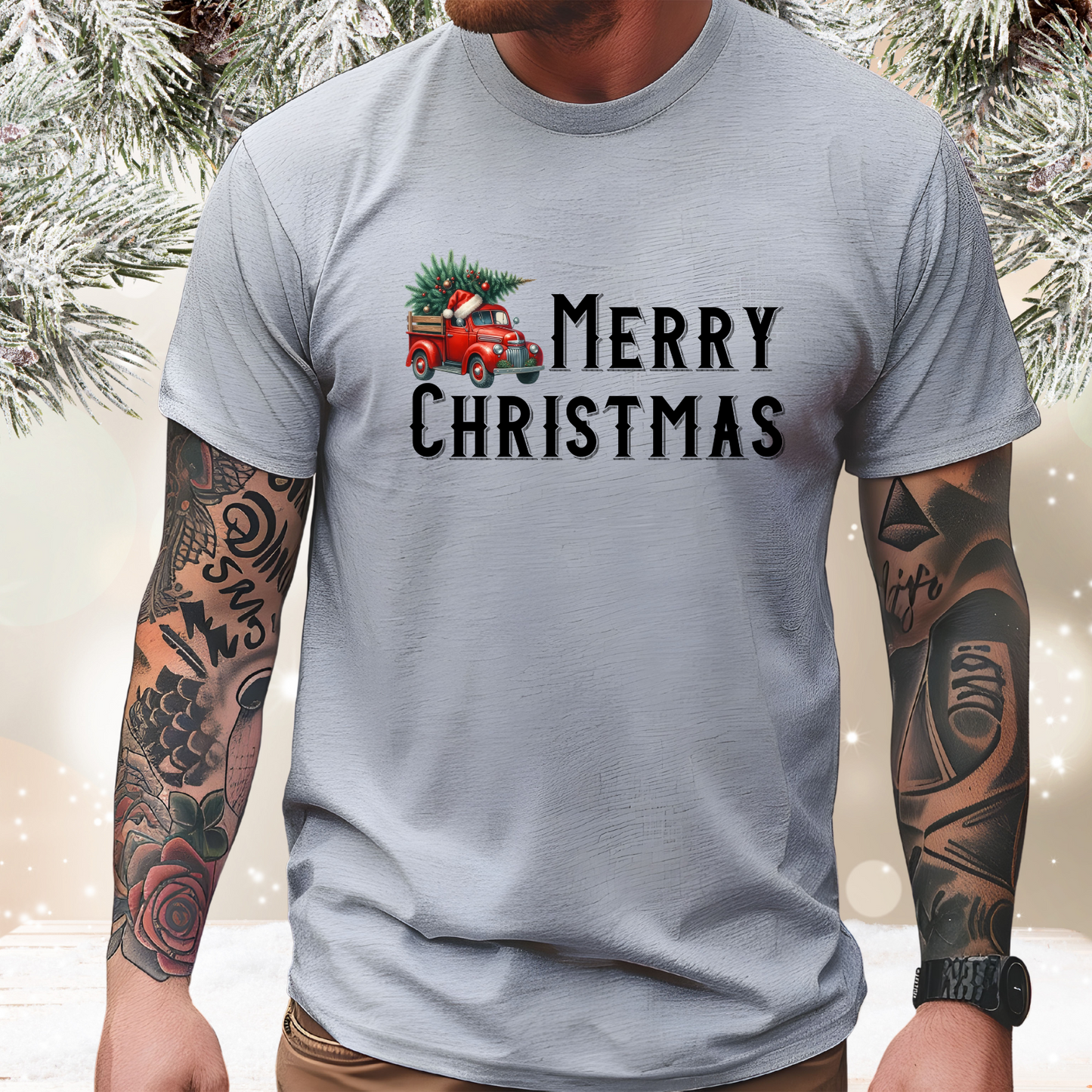 Merry Christmas Vintage Truck T-Shirt