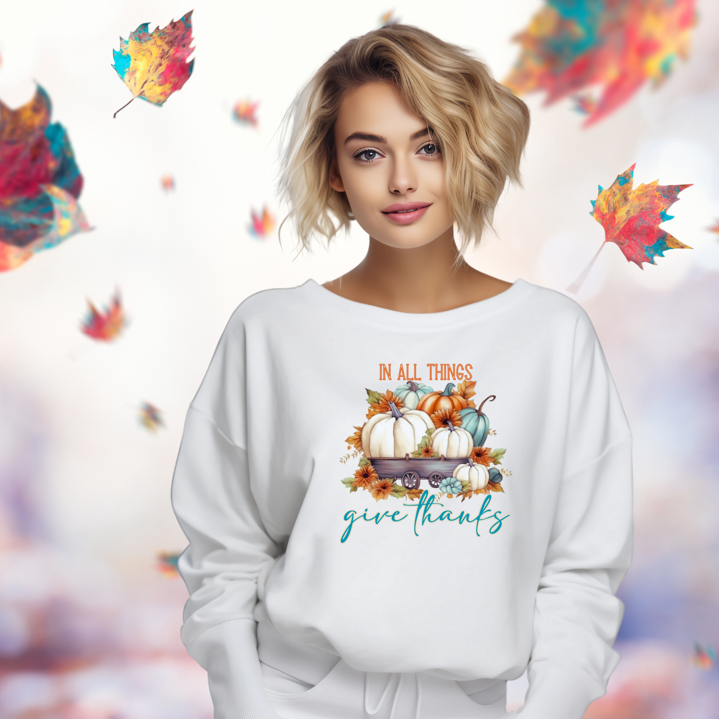 In All Things Give Thanks Crewneck Sweatshirt