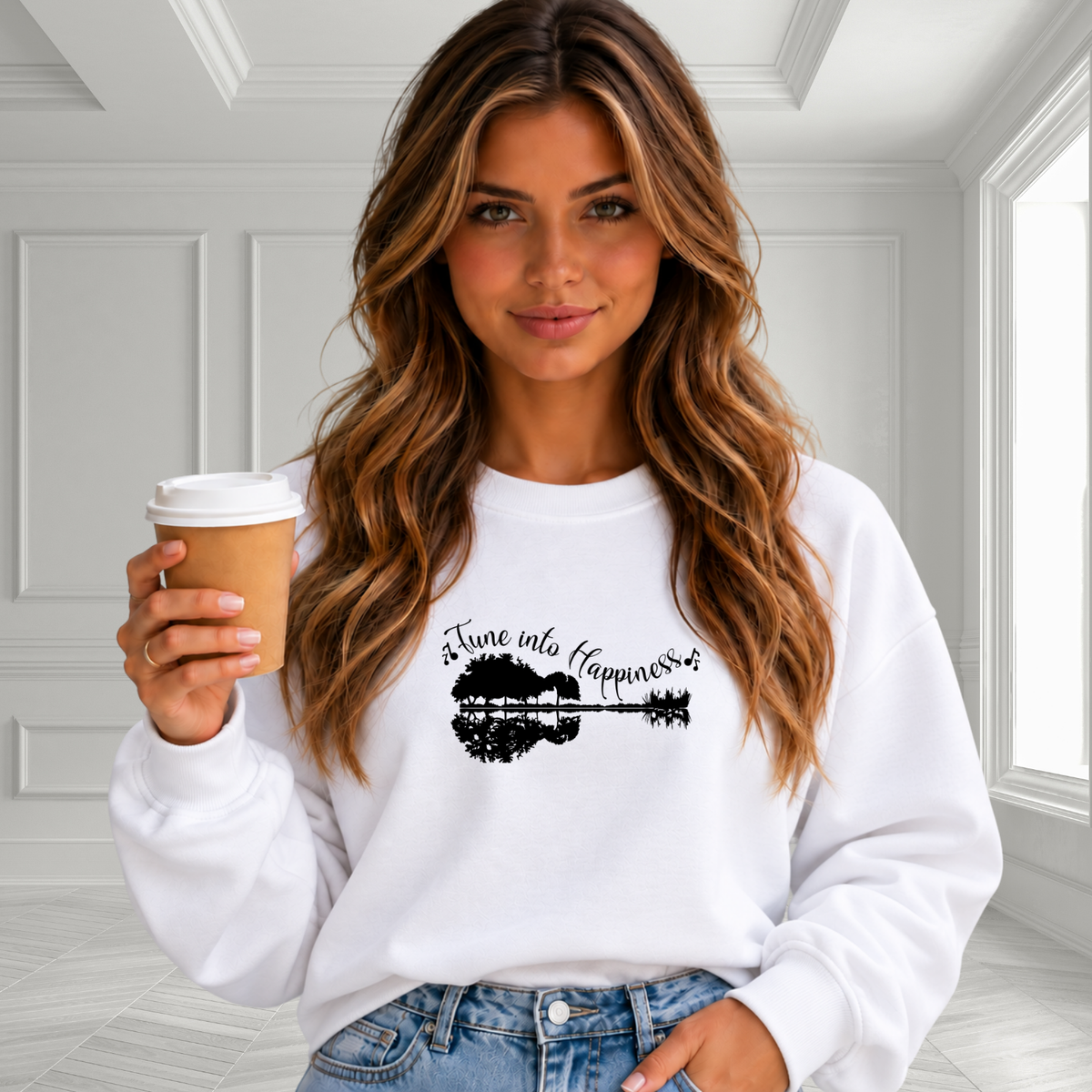 Tune Into Happiness Crewneck Sweatshirt